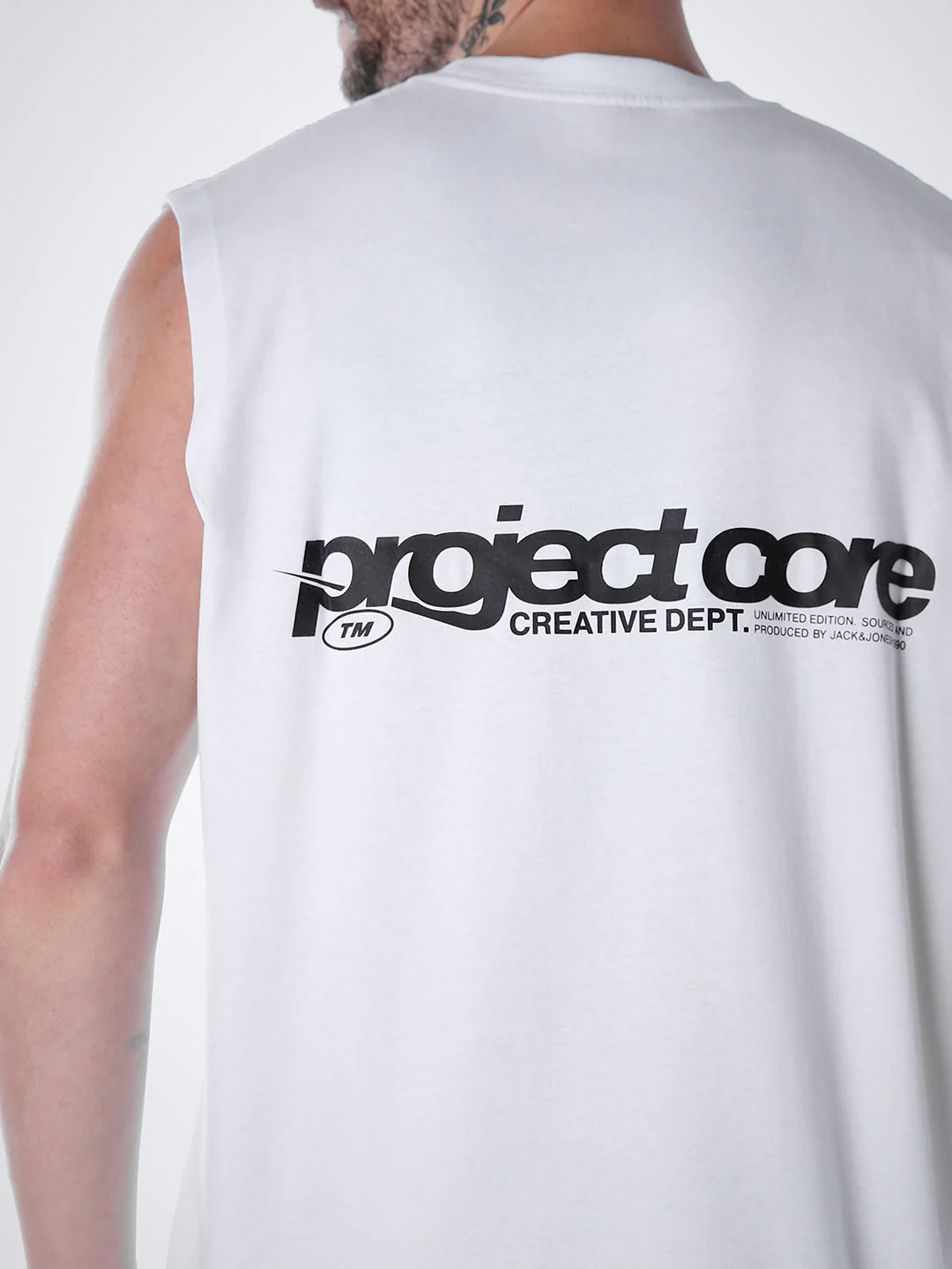 Printed Crew Neck Tank - White - Image 5