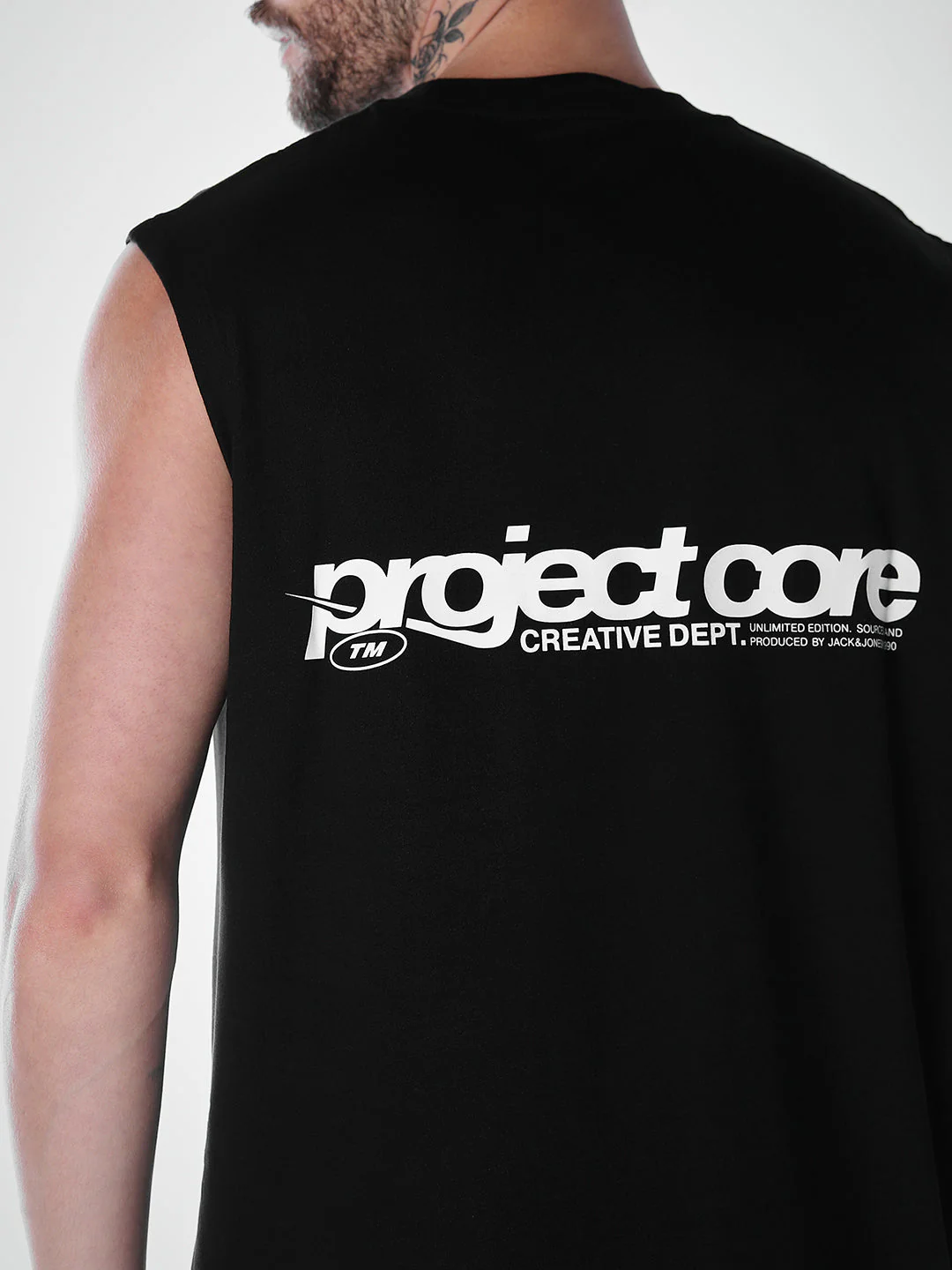 Printed Crew Neck Tank - Black - Image 5