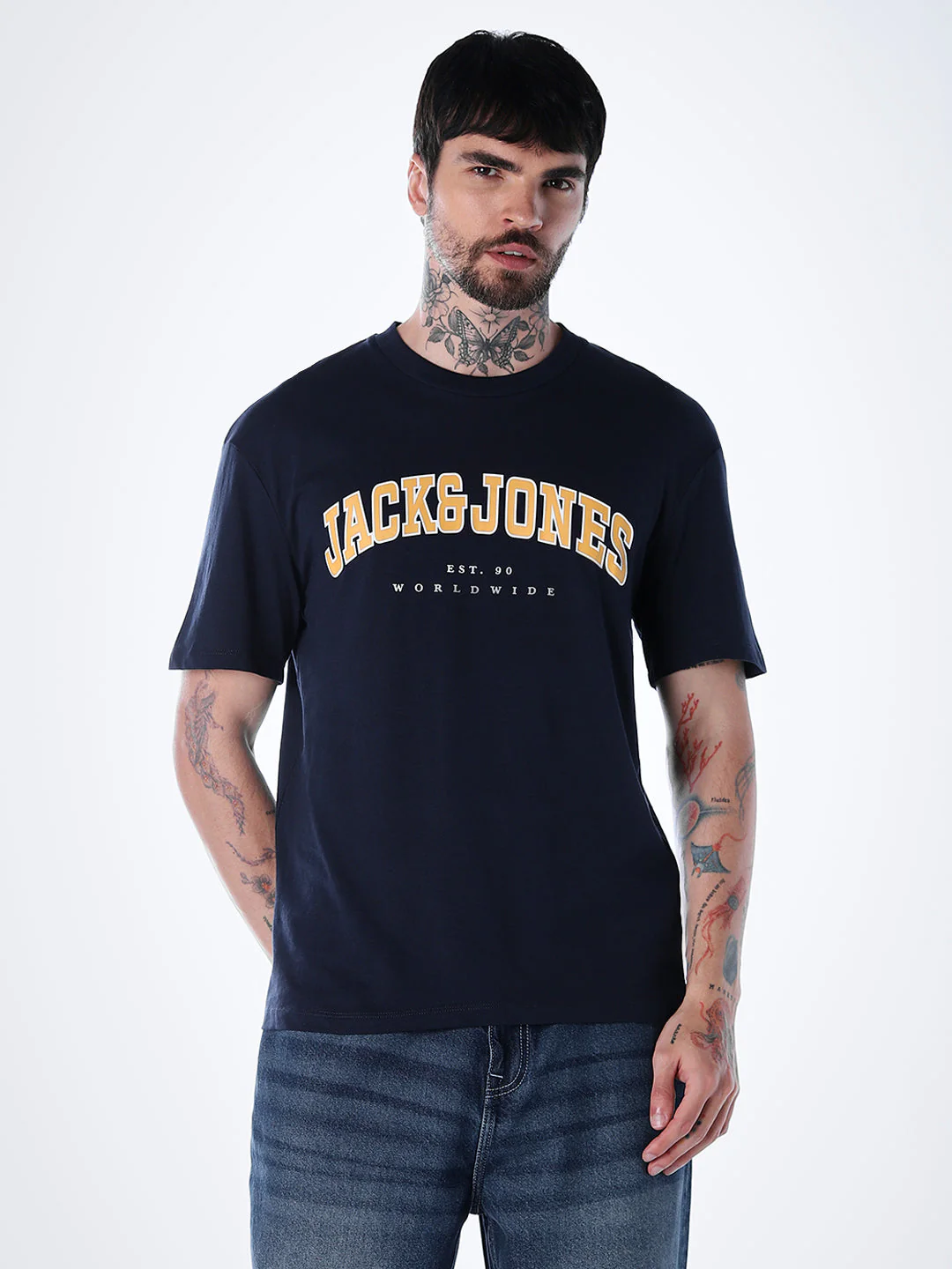 Varsity O-Neck T-shirt - Navy - Image 2