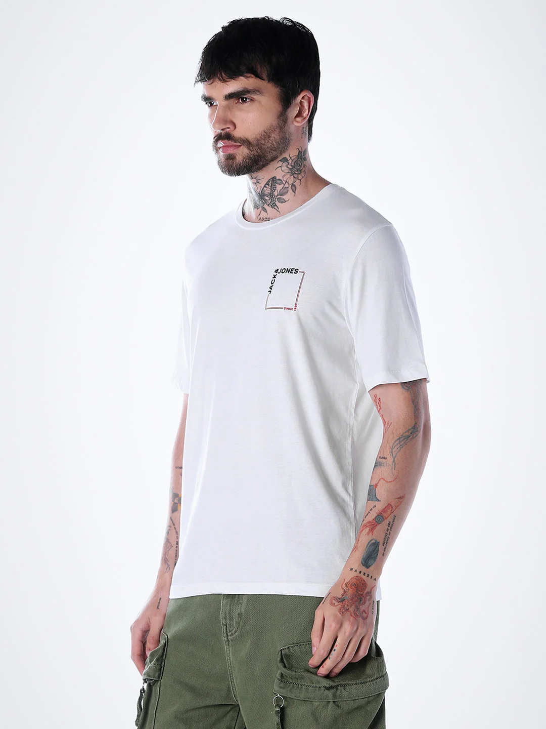 Logo print Cotton Crew Neck T-shirt - White - Image 3
