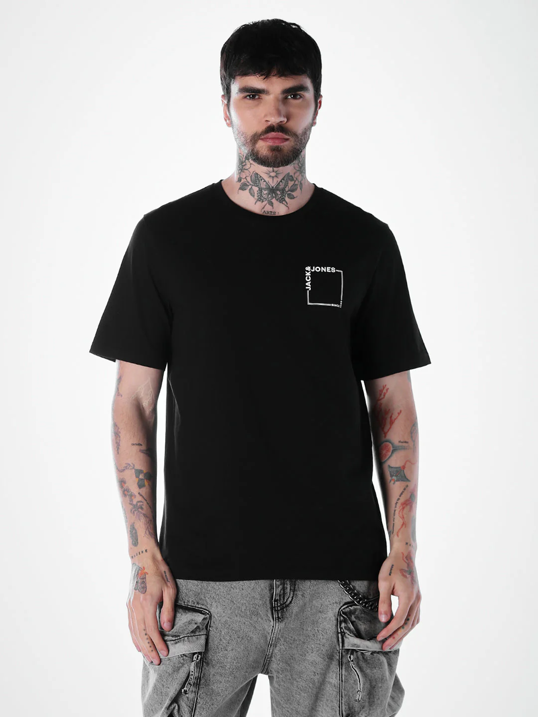 Logo print Cotton Crew Neck T-shirt - Black - Image 2