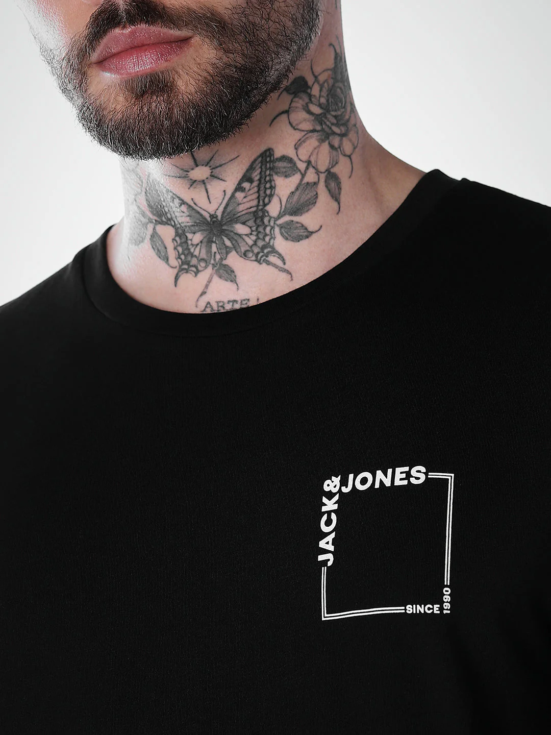 Logo print Cotton Crew Neck T-shirt - Black - Image 5