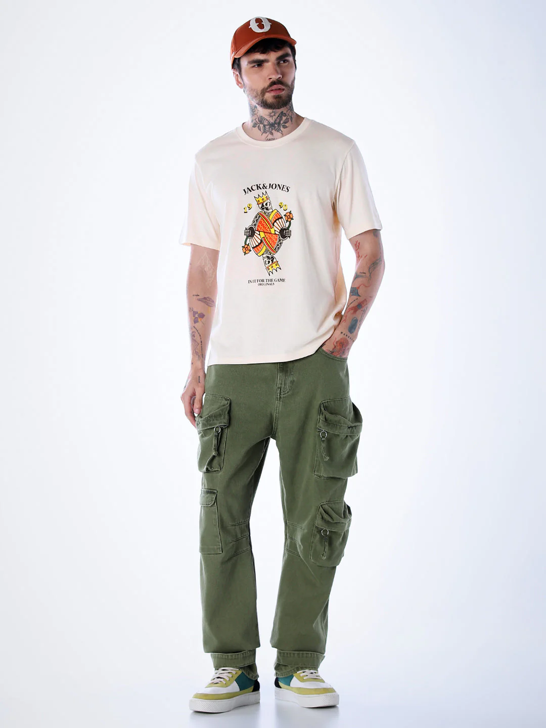 Printed Cotton T-shirt - Beige - Image 6