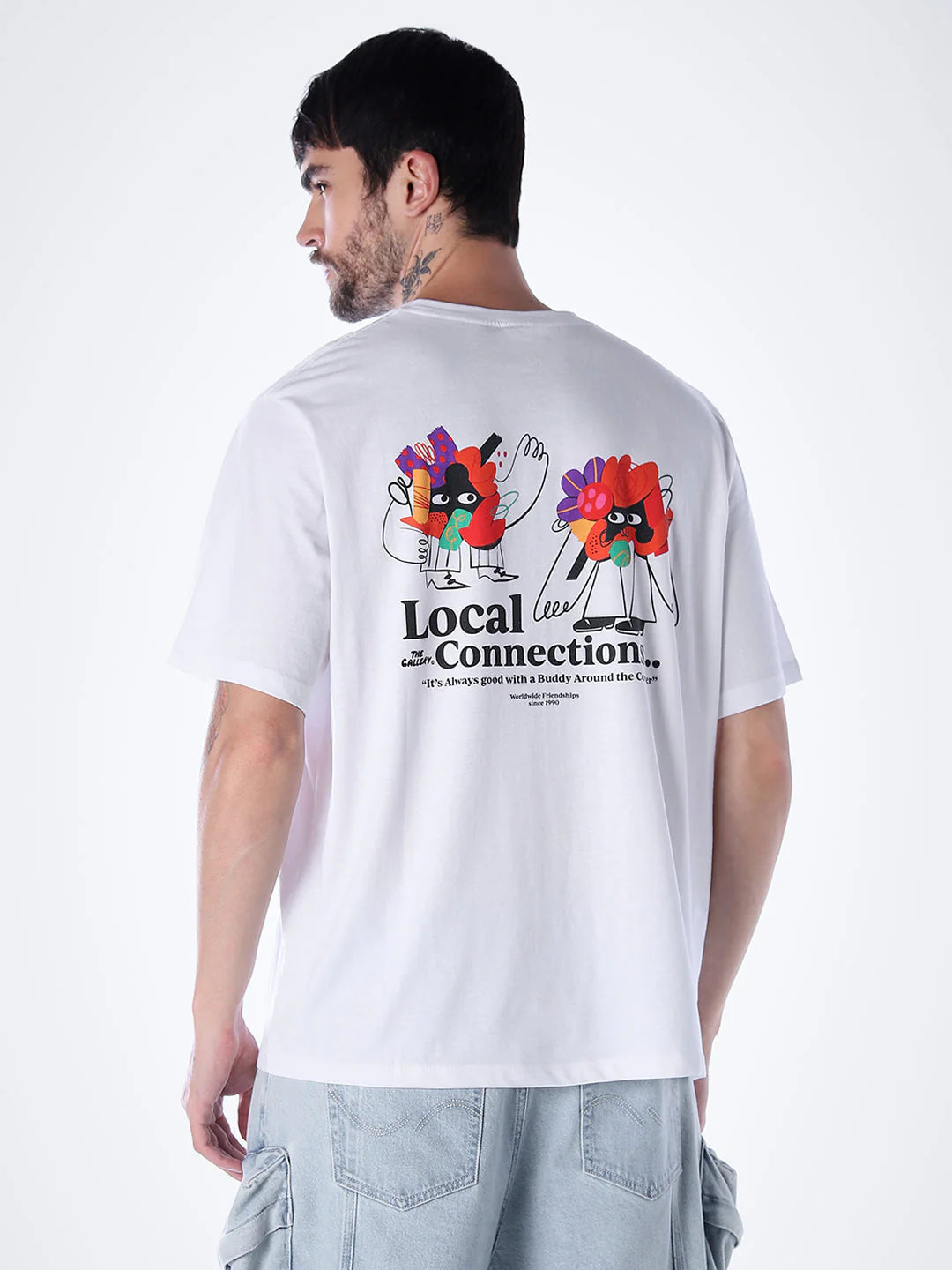 Printed Cotton T-shirt - White - Image 4