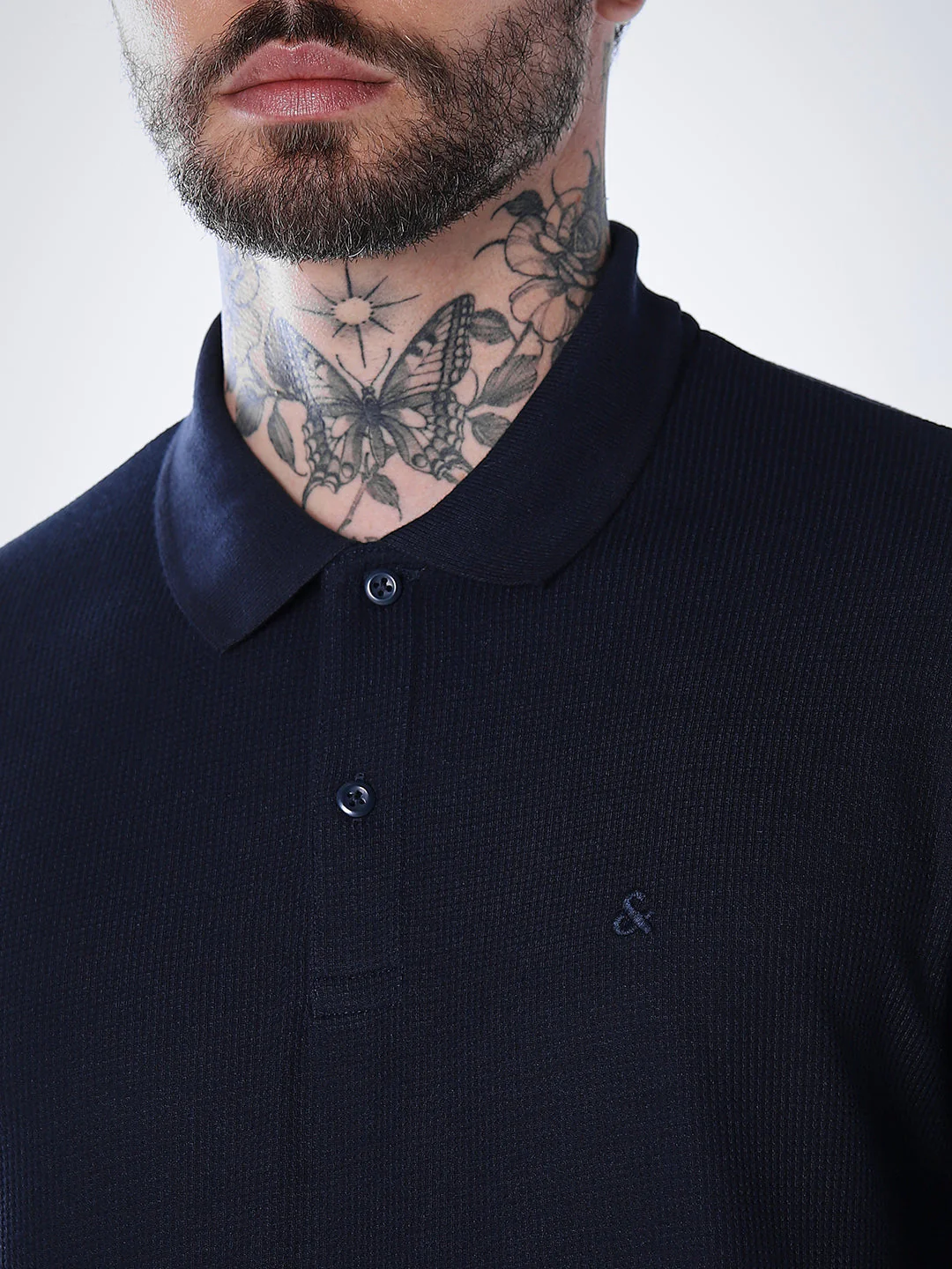 Regular Fit Full Sleeves Polo - Blue - Image 5