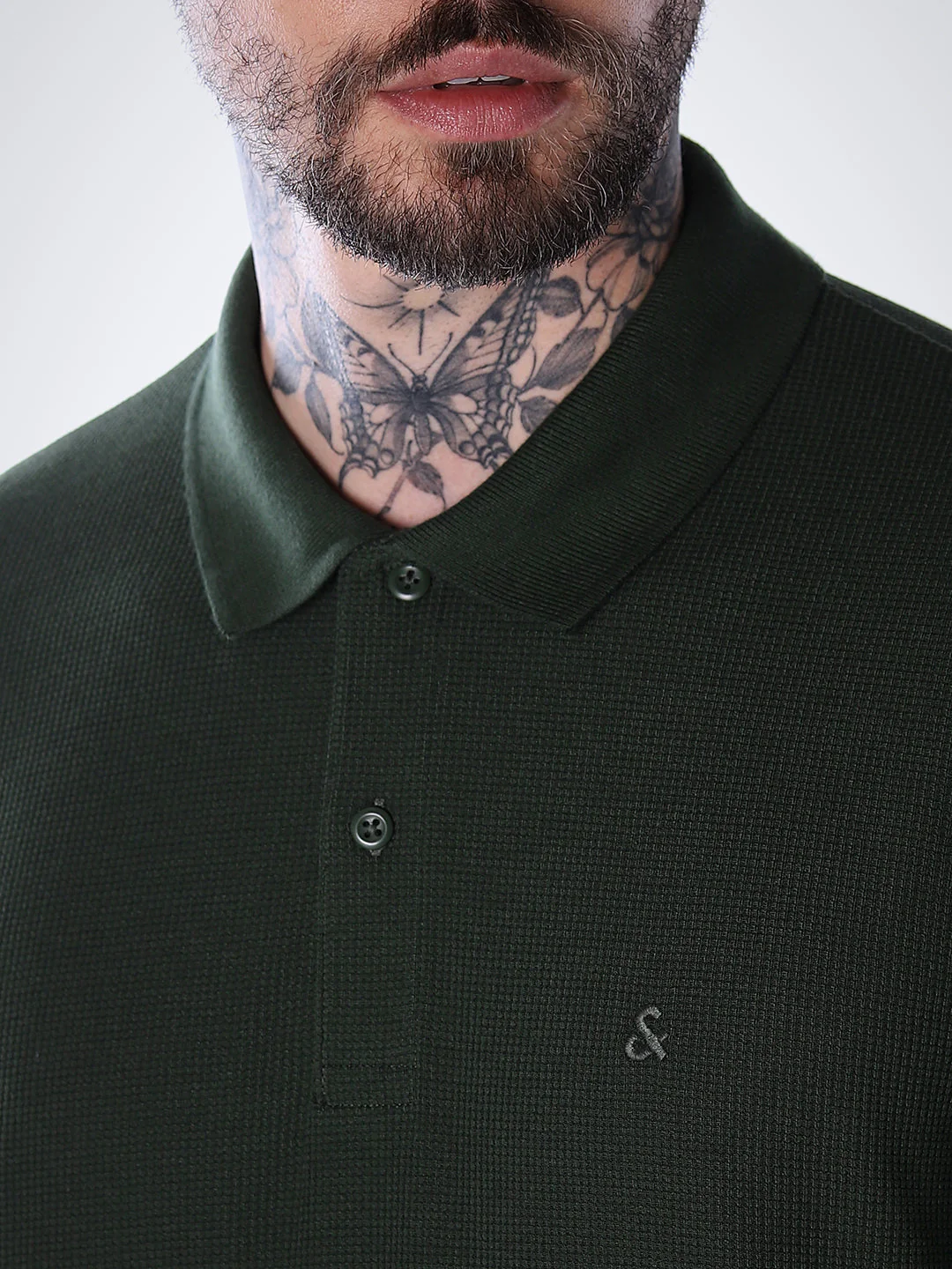 Regular Fit Full Sleeves Polo - Green - Image 5