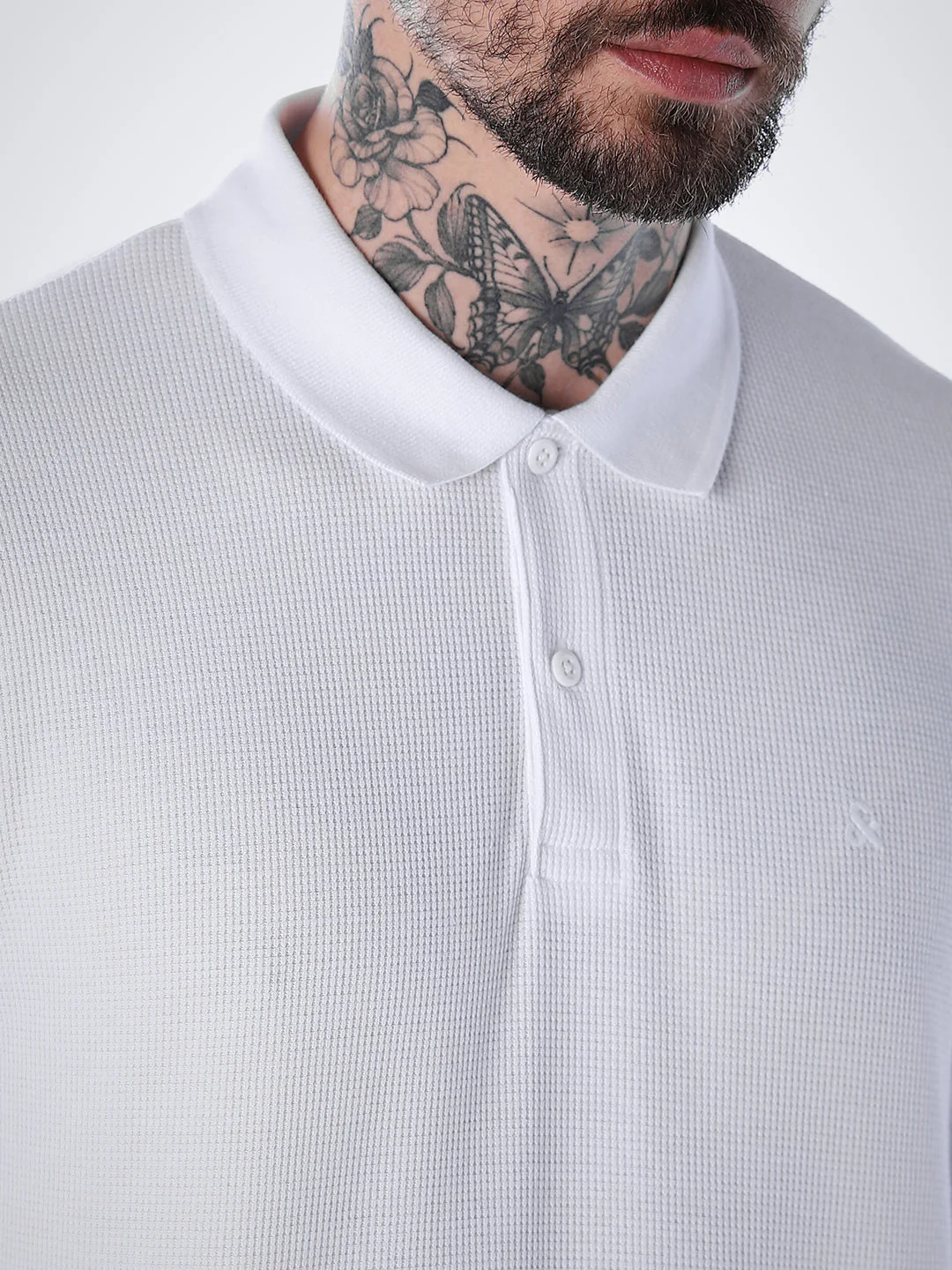 Regular Fit Full Sleeves Polo - White - Image 5