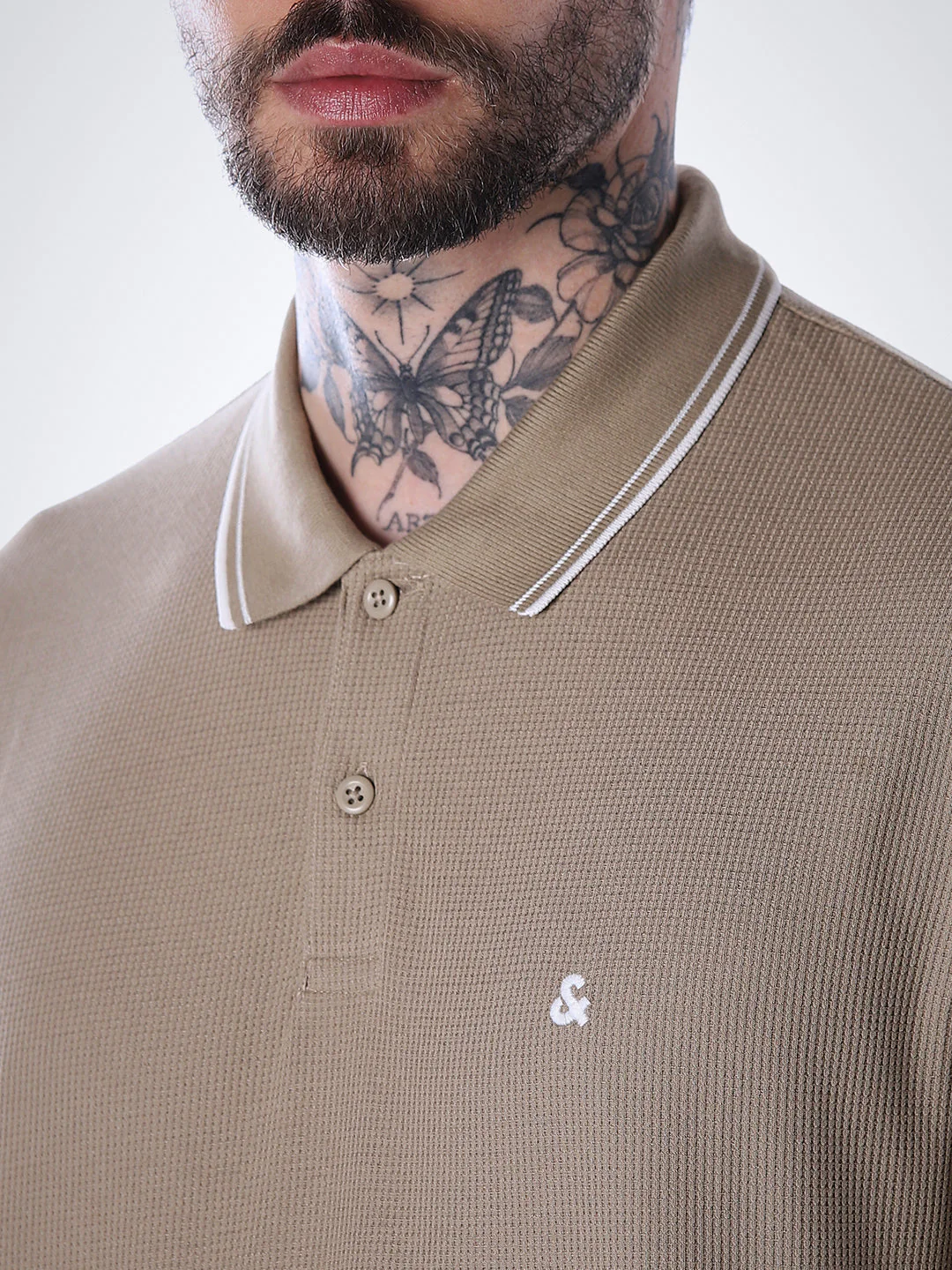 Contrast Tipping Polo - Brown - Image 5