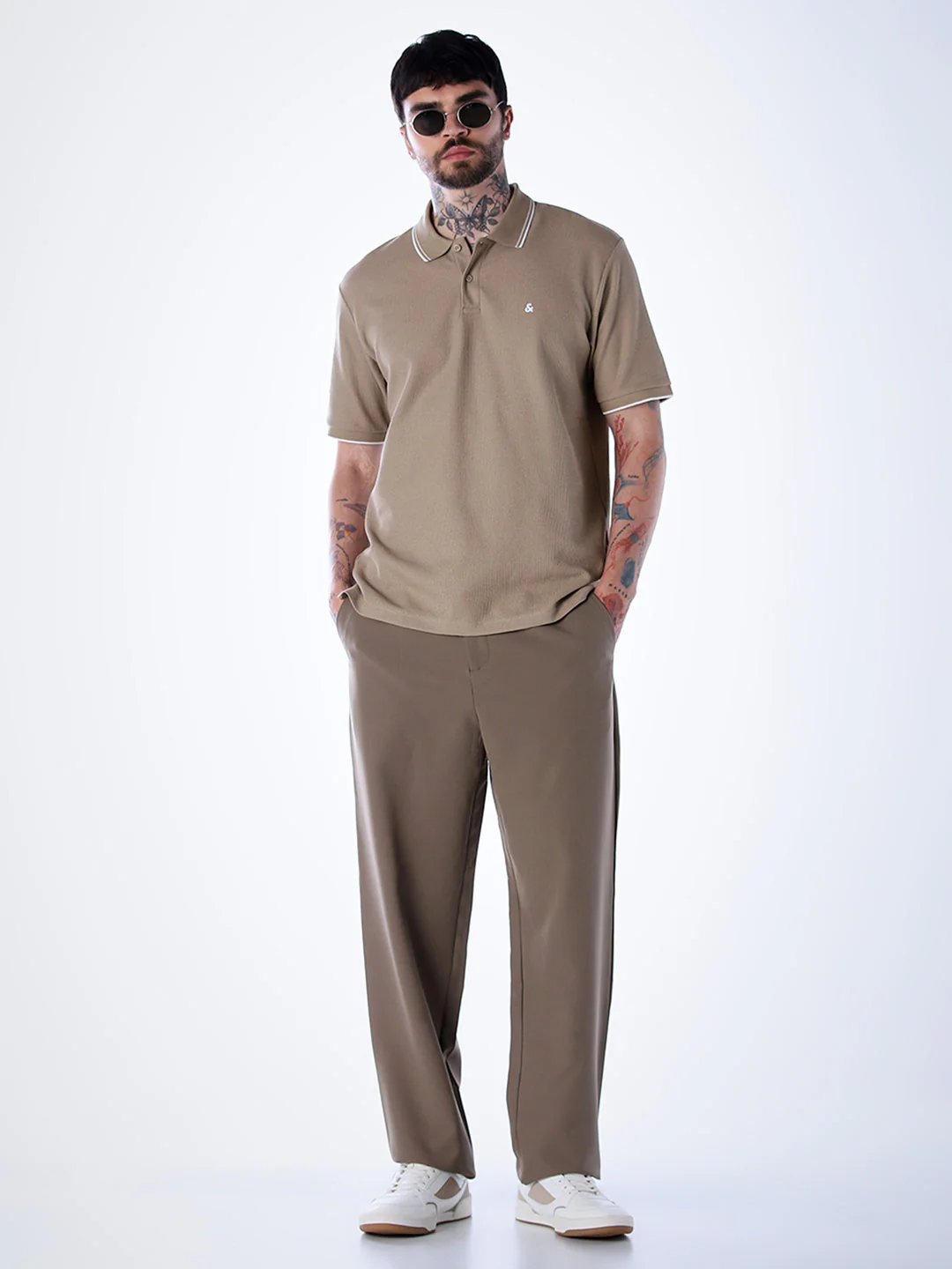 Contrast Tipping Polo - Brown - Image 6