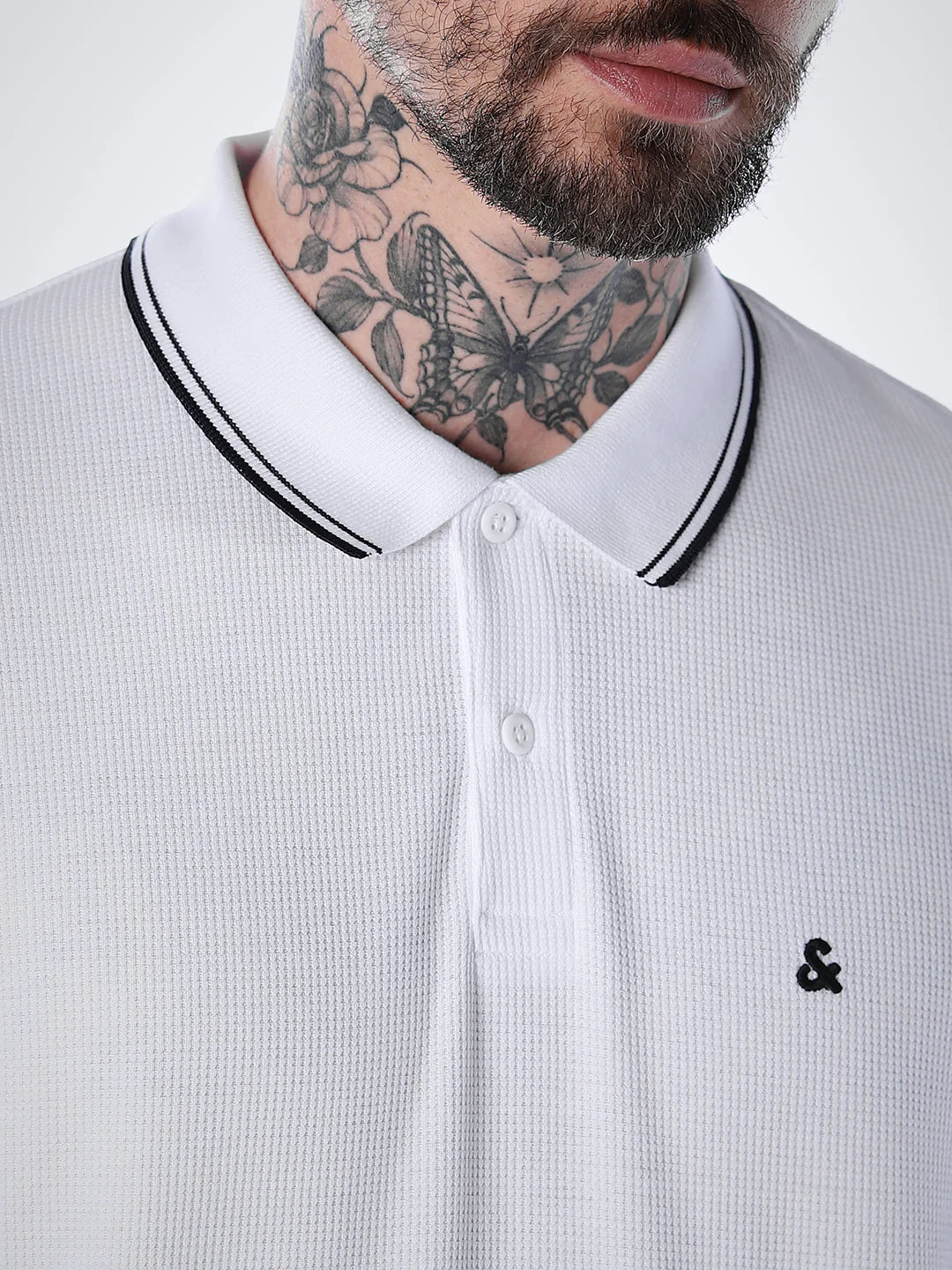 Contrast Tipping Polo - White - Image 5