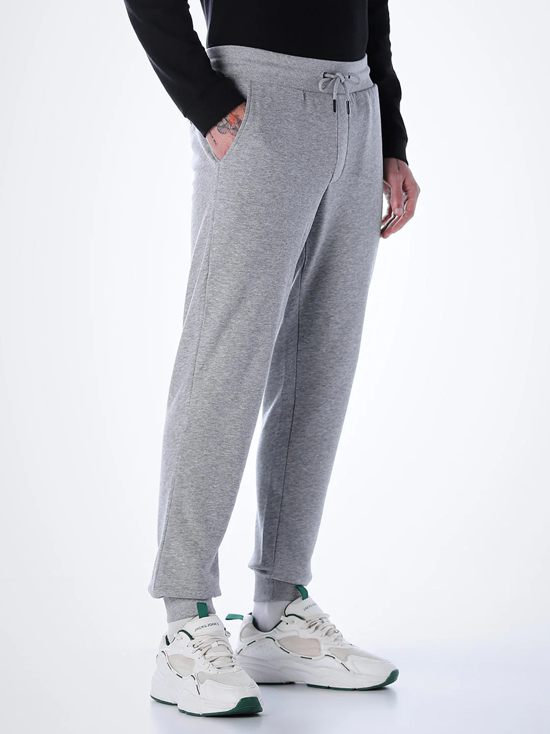 Regular Fit Cotton Sweatpants - Light Grey - Image 2