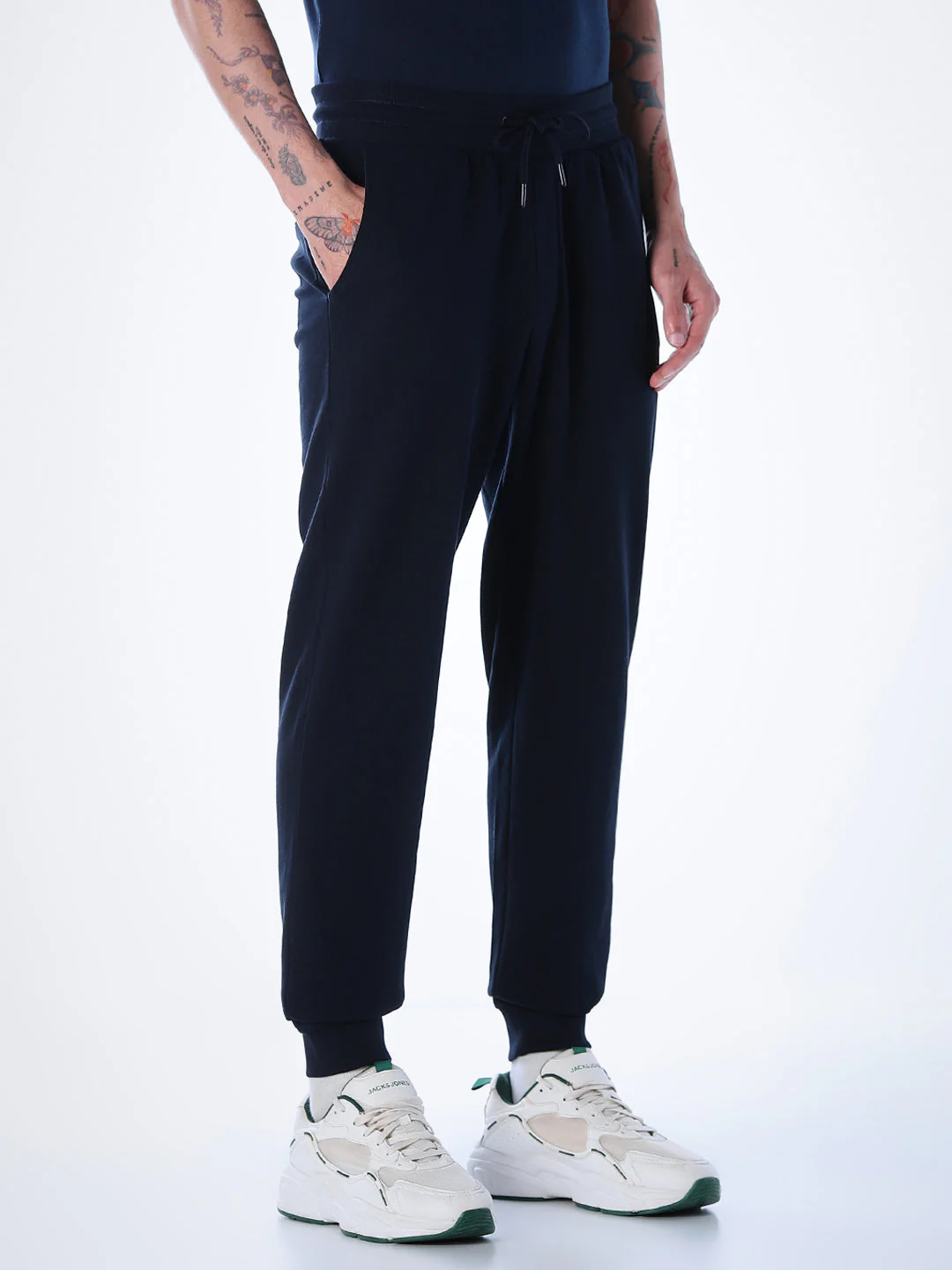Regular Fit Cotton Sweatpants - Navy - Image 2