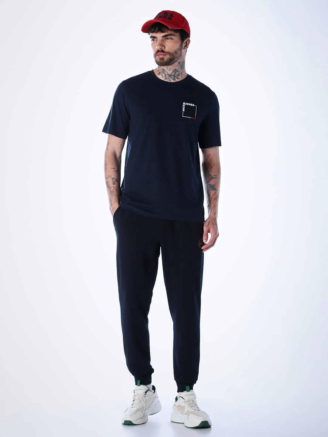 Regular Fit Cotton Sweatpants - Navy - Image 5