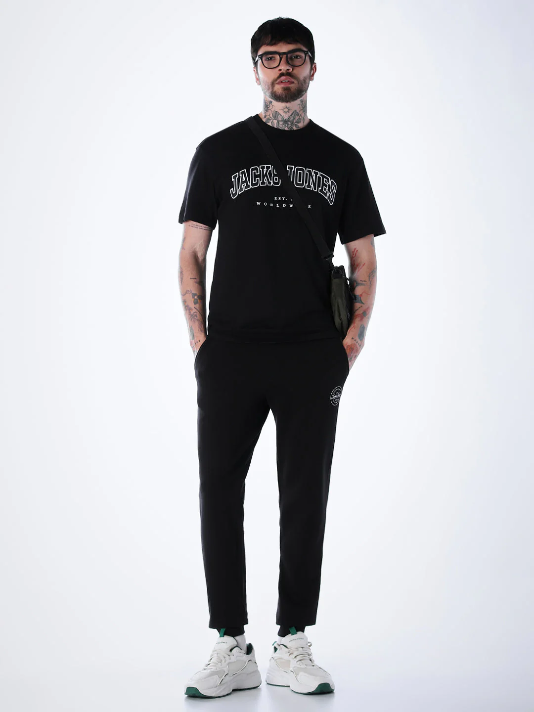 Regular Fit Cotton Sweatpants - Black - Image 5