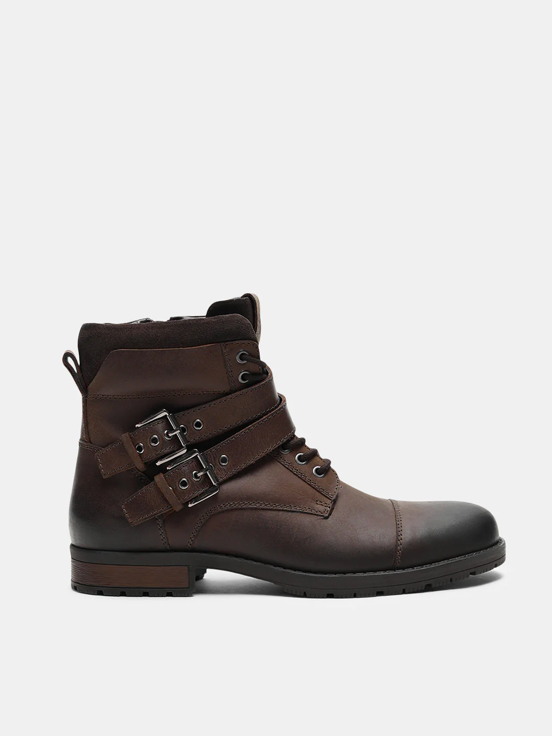 Brown Premium Leather Buckle Boots - Image 2