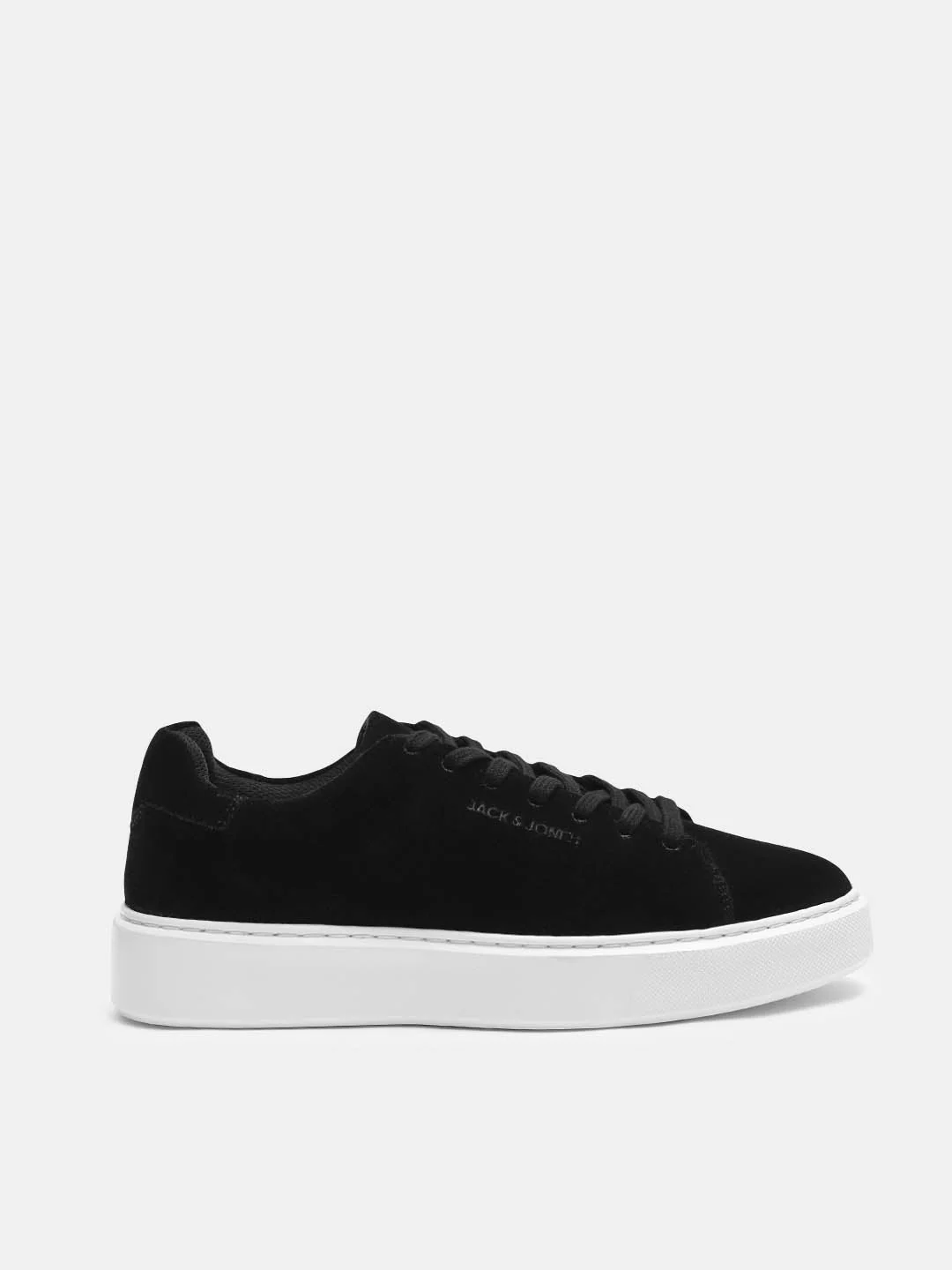 Black Leather Lace-Up Sneakers - Image 2
