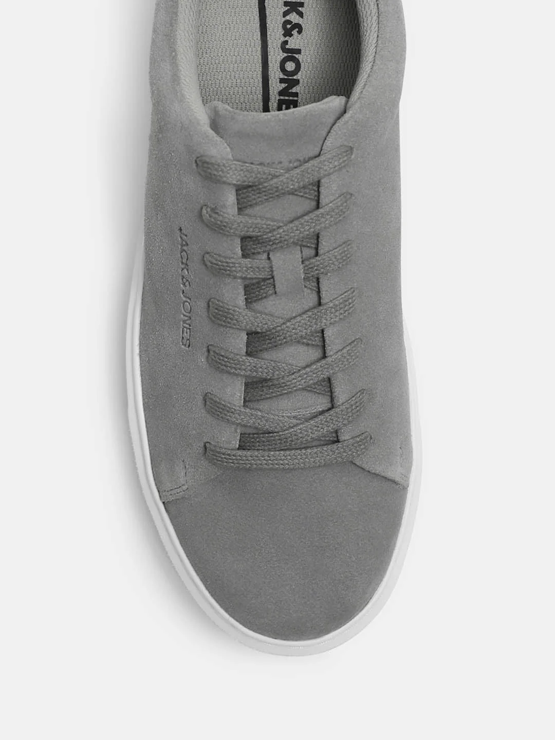 Grey Leather Lace-Up Sneakers - Image 7