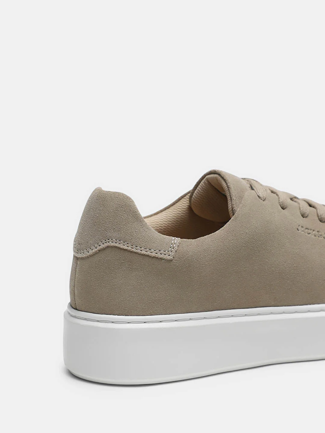 Beige Leather Lace-Up Sneakers - Image 8