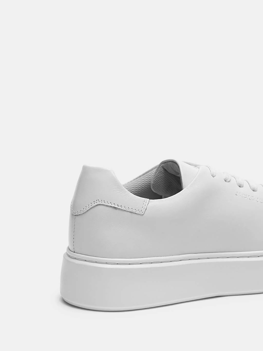White Leather Lace-Up Sneakers - Image 8