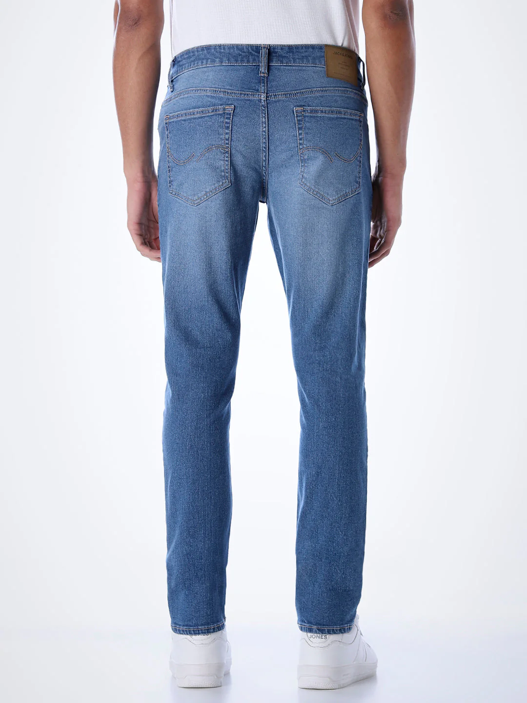 5 Pocket Distressed Glenn Slim Fit Jeans - Light Blue - Image 3