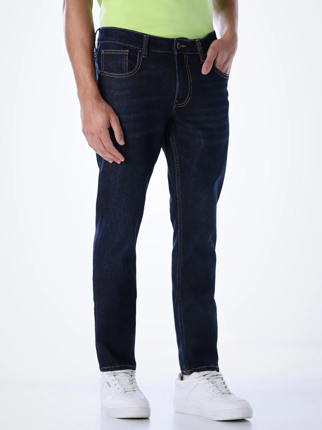 5 Pocket Glenn Slim Fit Jeans - Dark Blue - Image 2