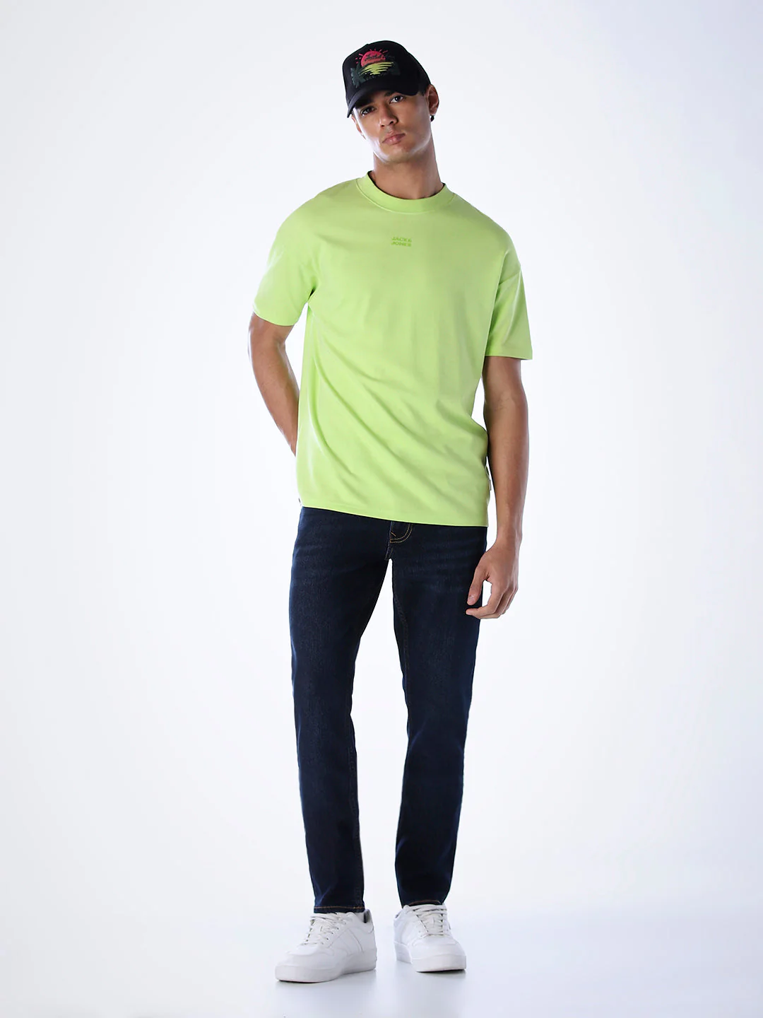 5 Pocket Glenn Slim Fit Jeans - Dark Blue - Image 6