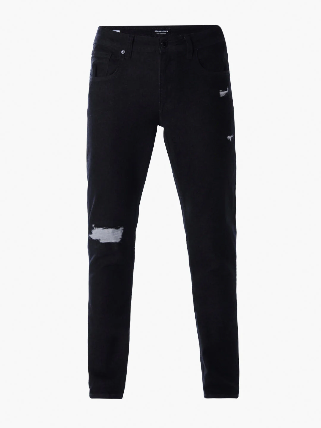 5 Pocket Distressed Glenn Slim Fit Jeans - Black - Image 7