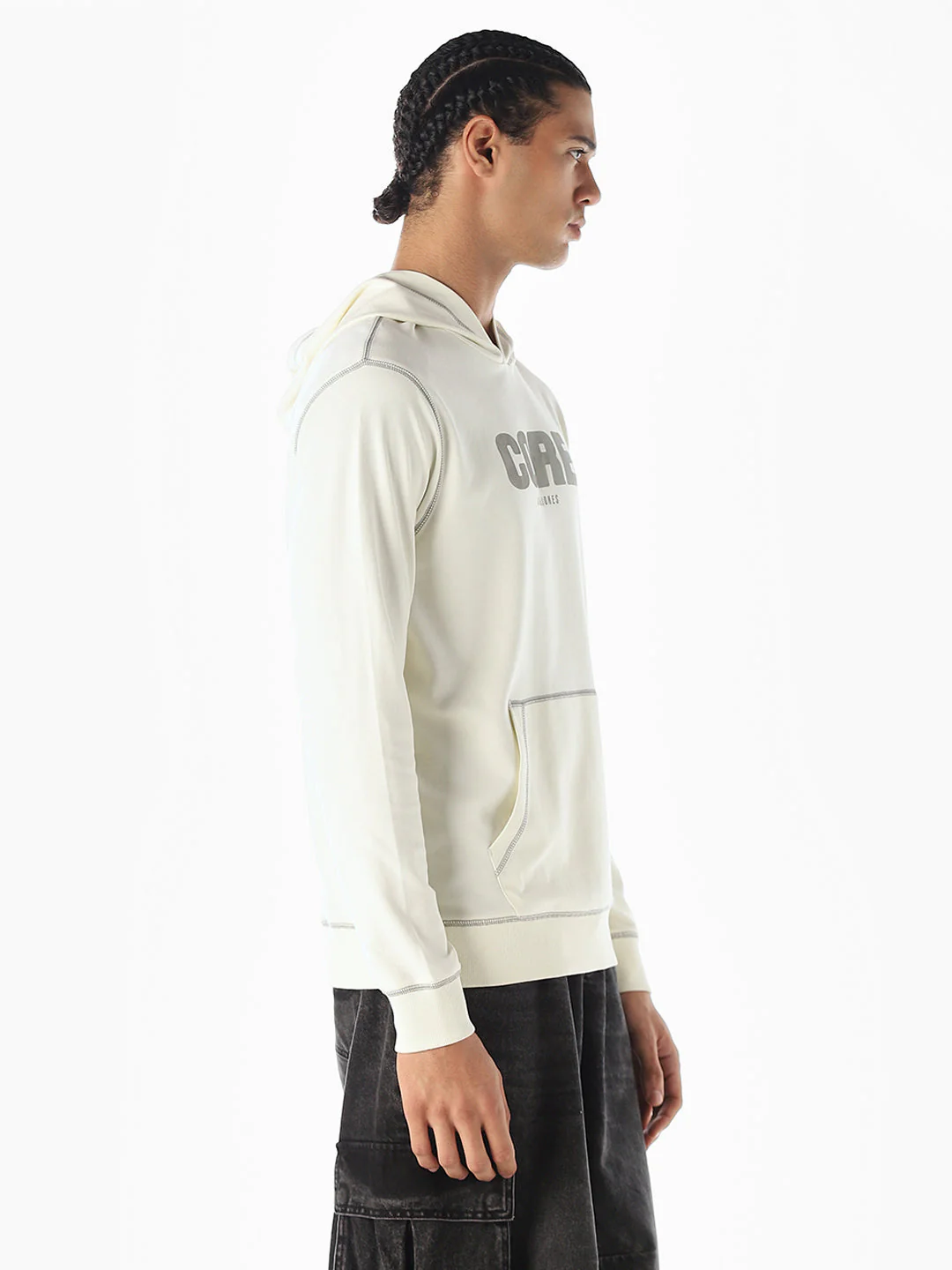 Contrast Stitch Hooded Sweatshirt - Image 3