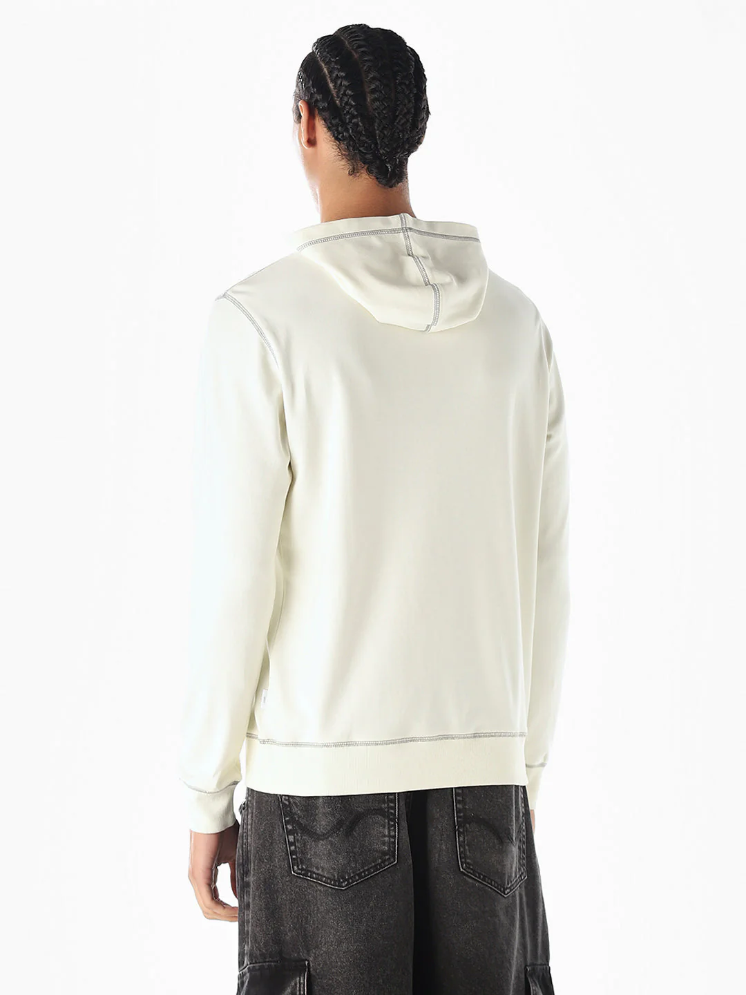 Contrast Stitch Hooded Sweatshirt - Image 4