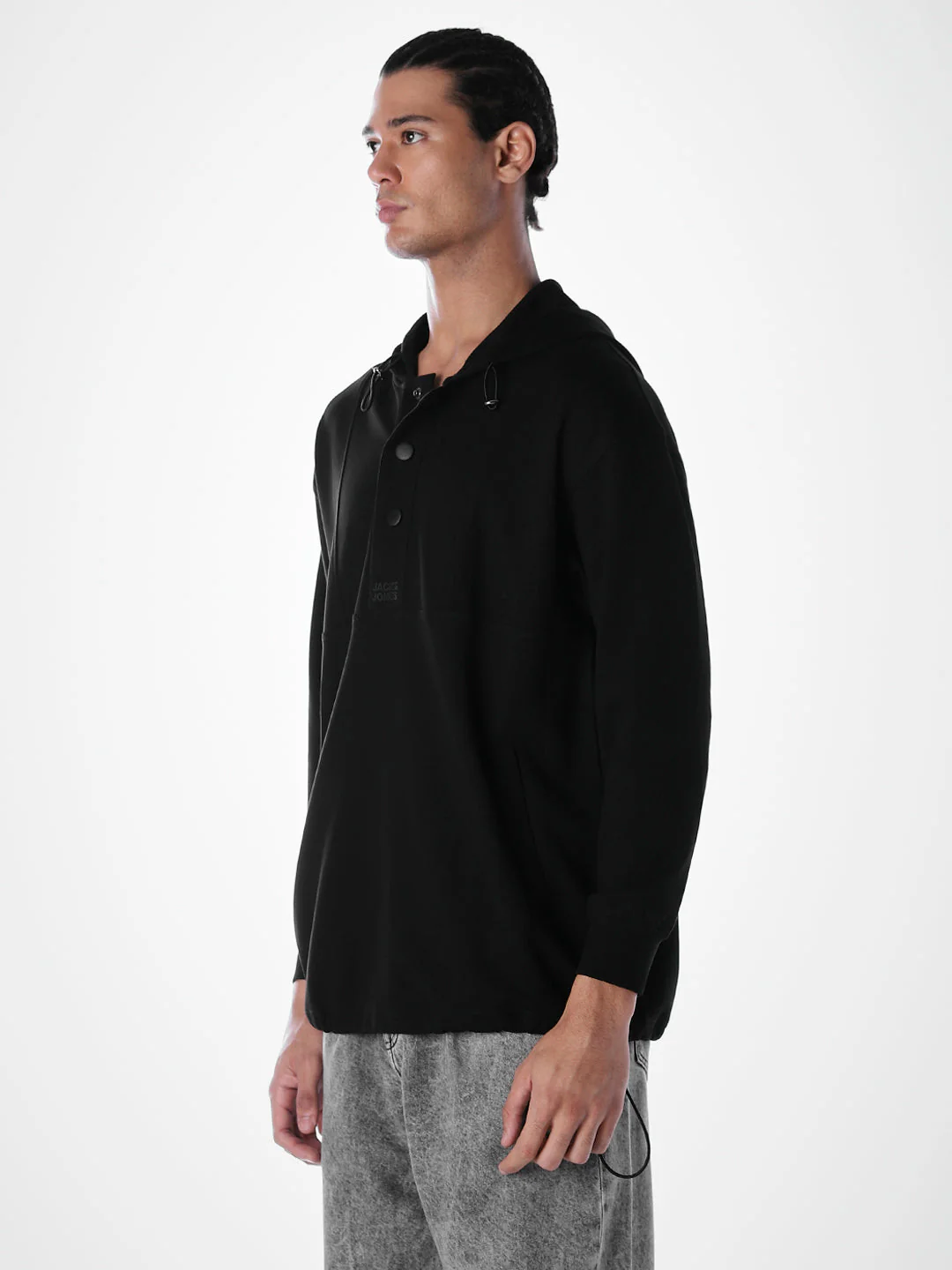 Hooded Oversized Black Sweatshirt - Image 3