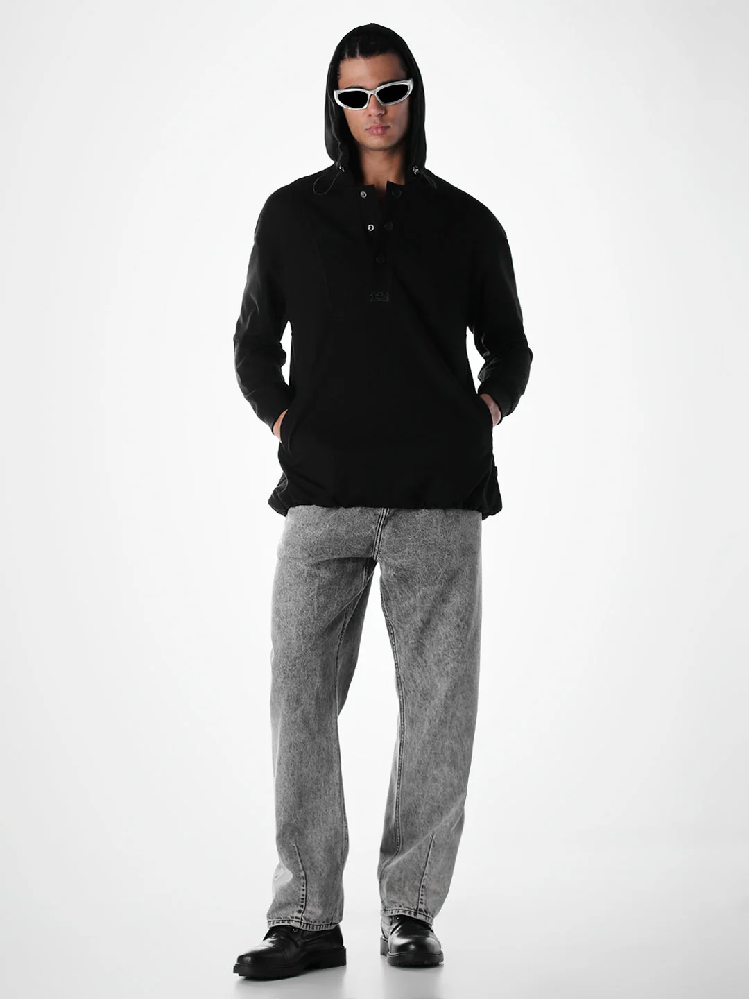 Hooded Oversized Black Sweatshirt - Image 6