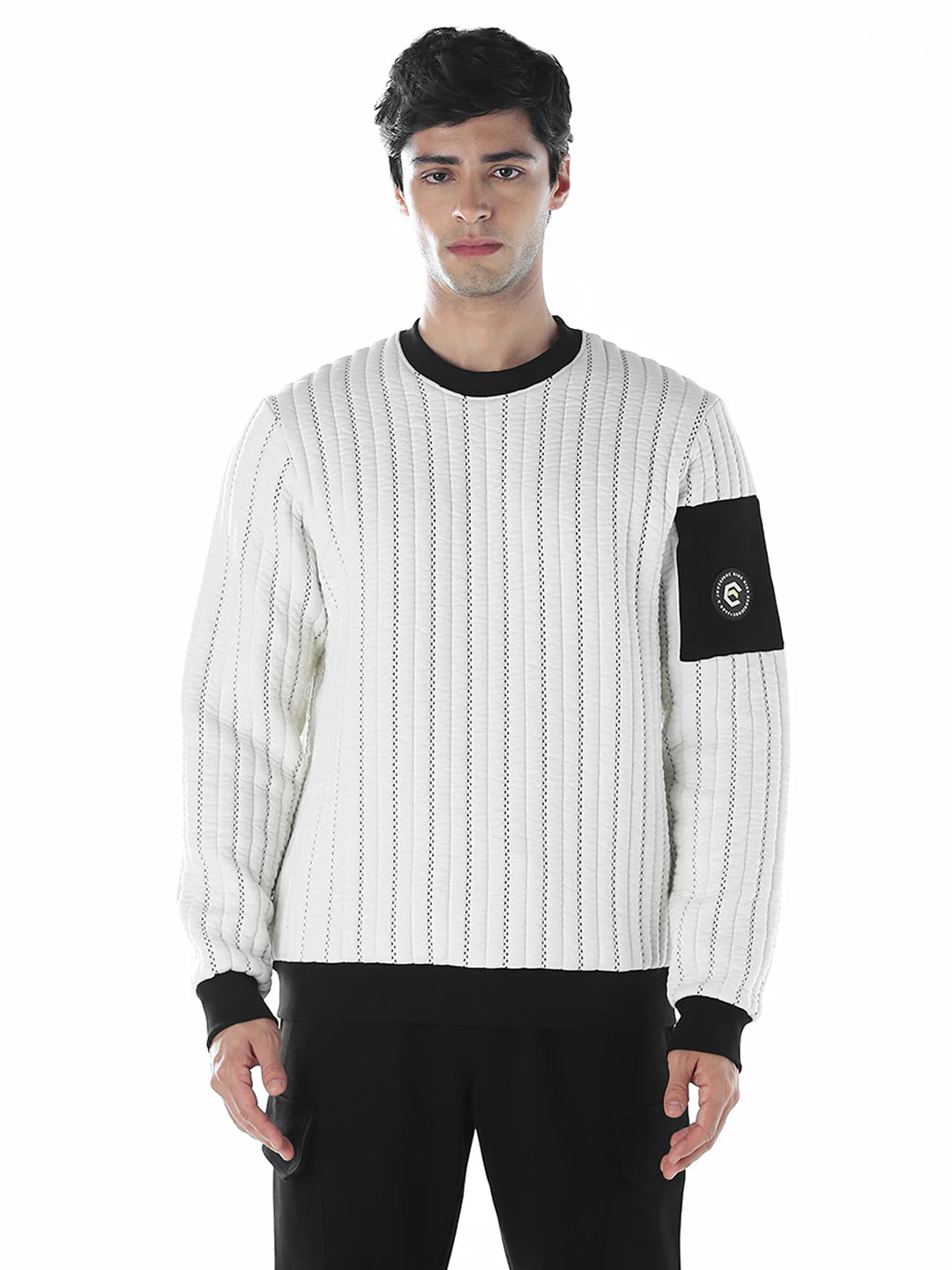 Quilted Striped Sweatshirt - Image 2