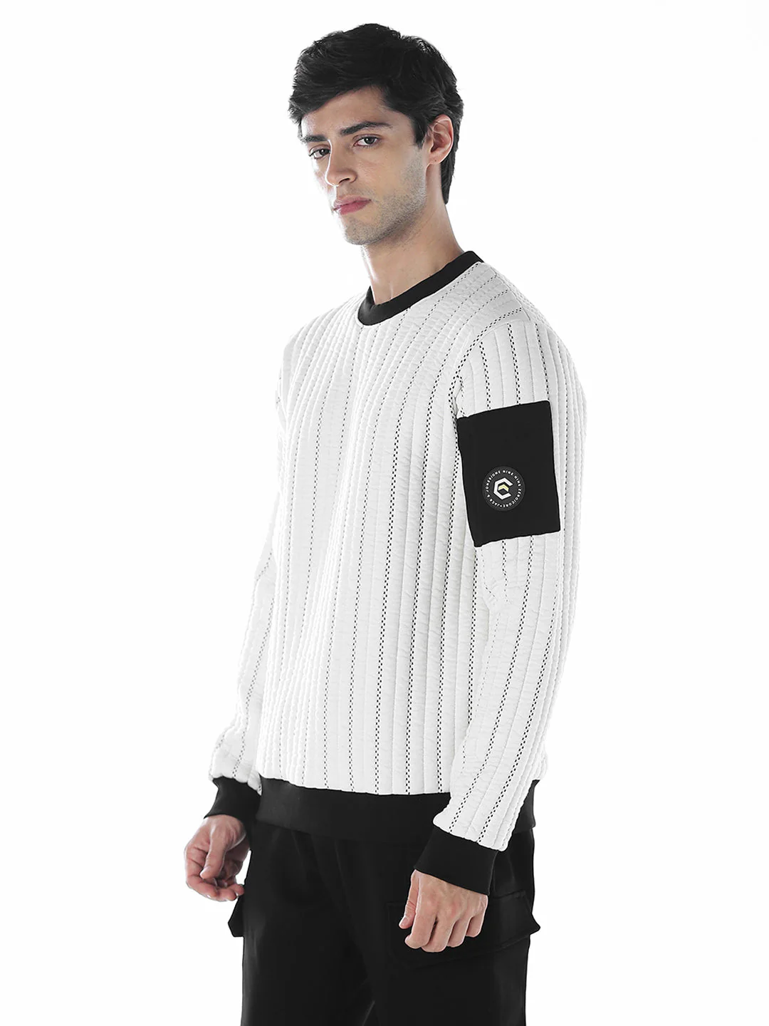 Quilted Striped Sweatshirt - Image 3