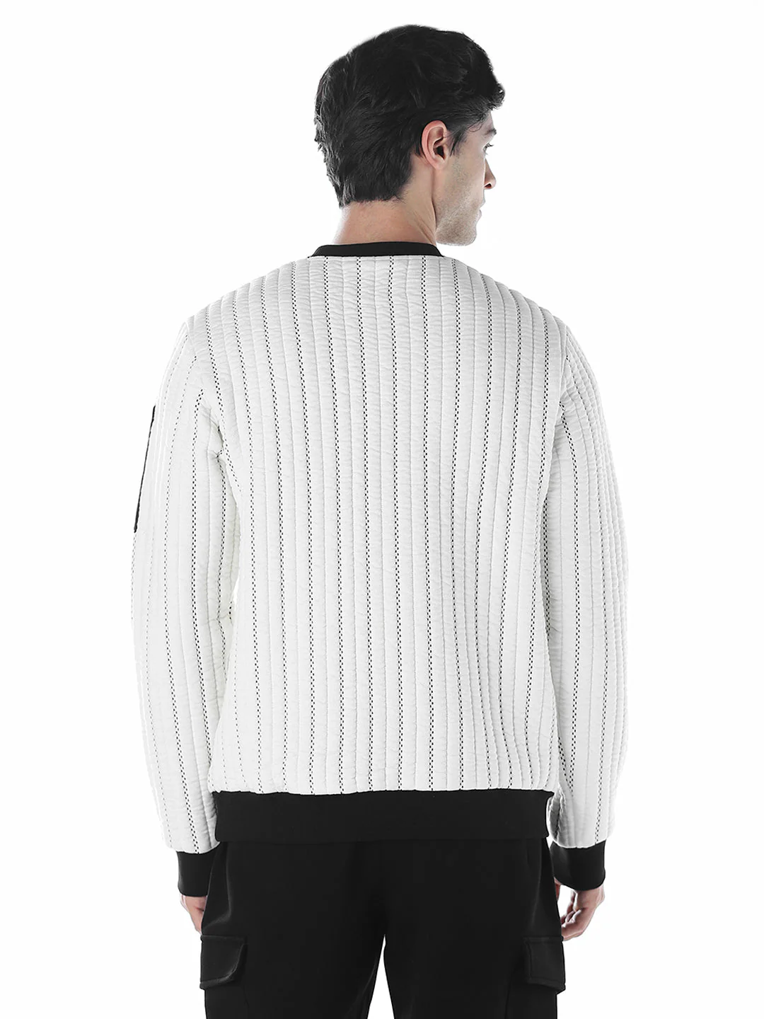 Quilted Striped Sweatshirt - Image 4