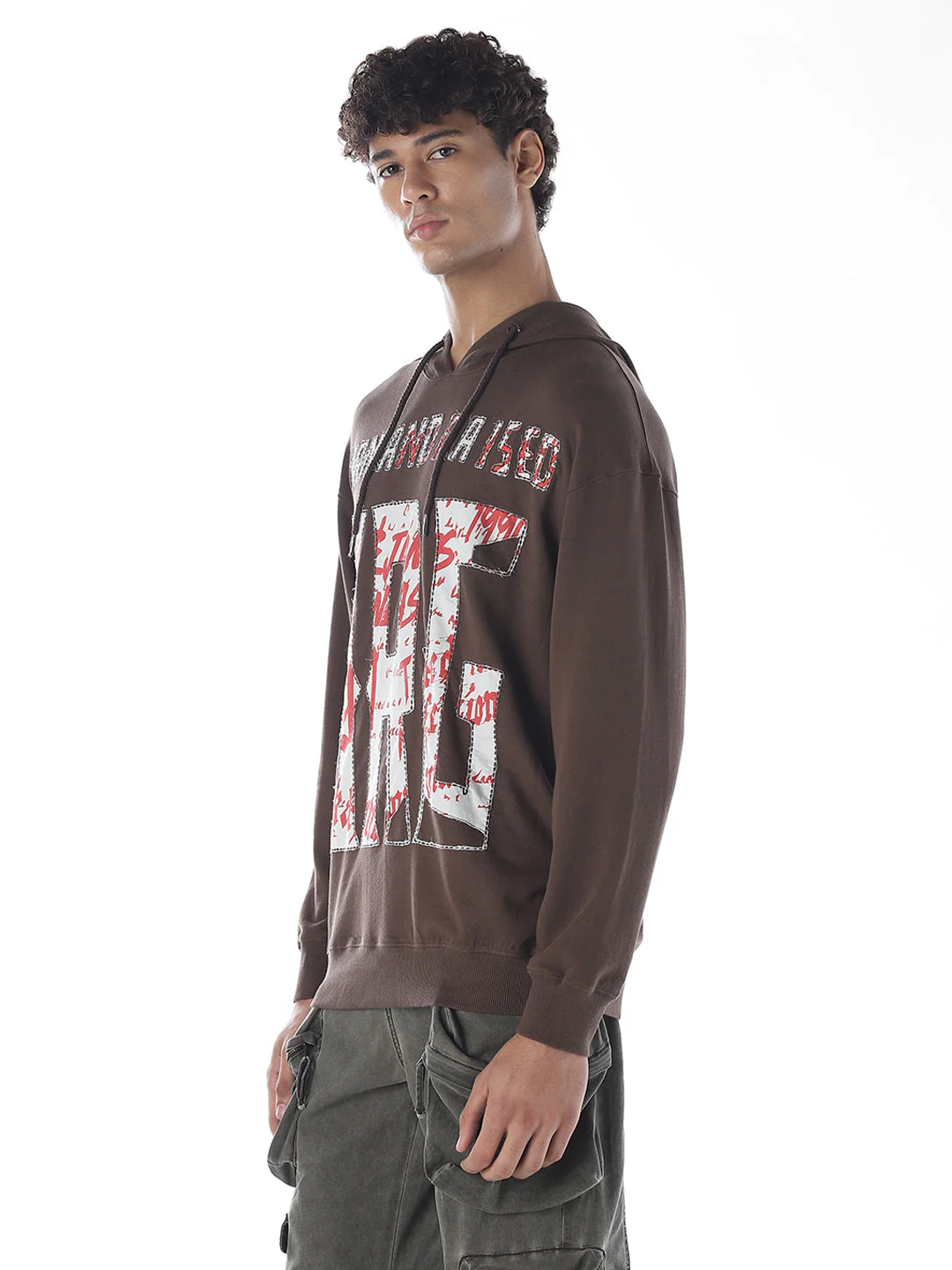 Applique Patchwork Hooded Sweatshirt - Image 3