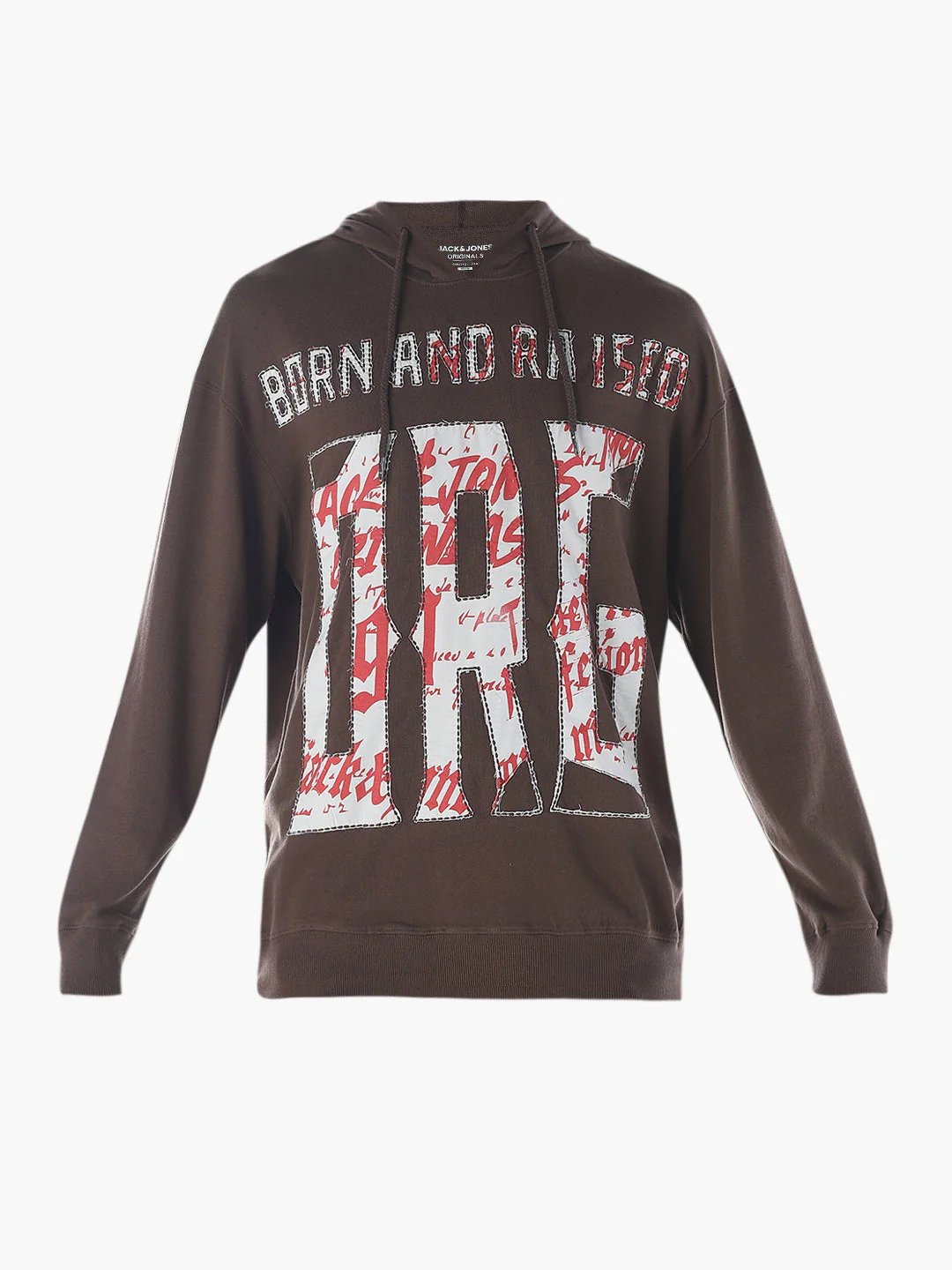 Applique Patchwork Hooded Sweatshirt - Image 7
