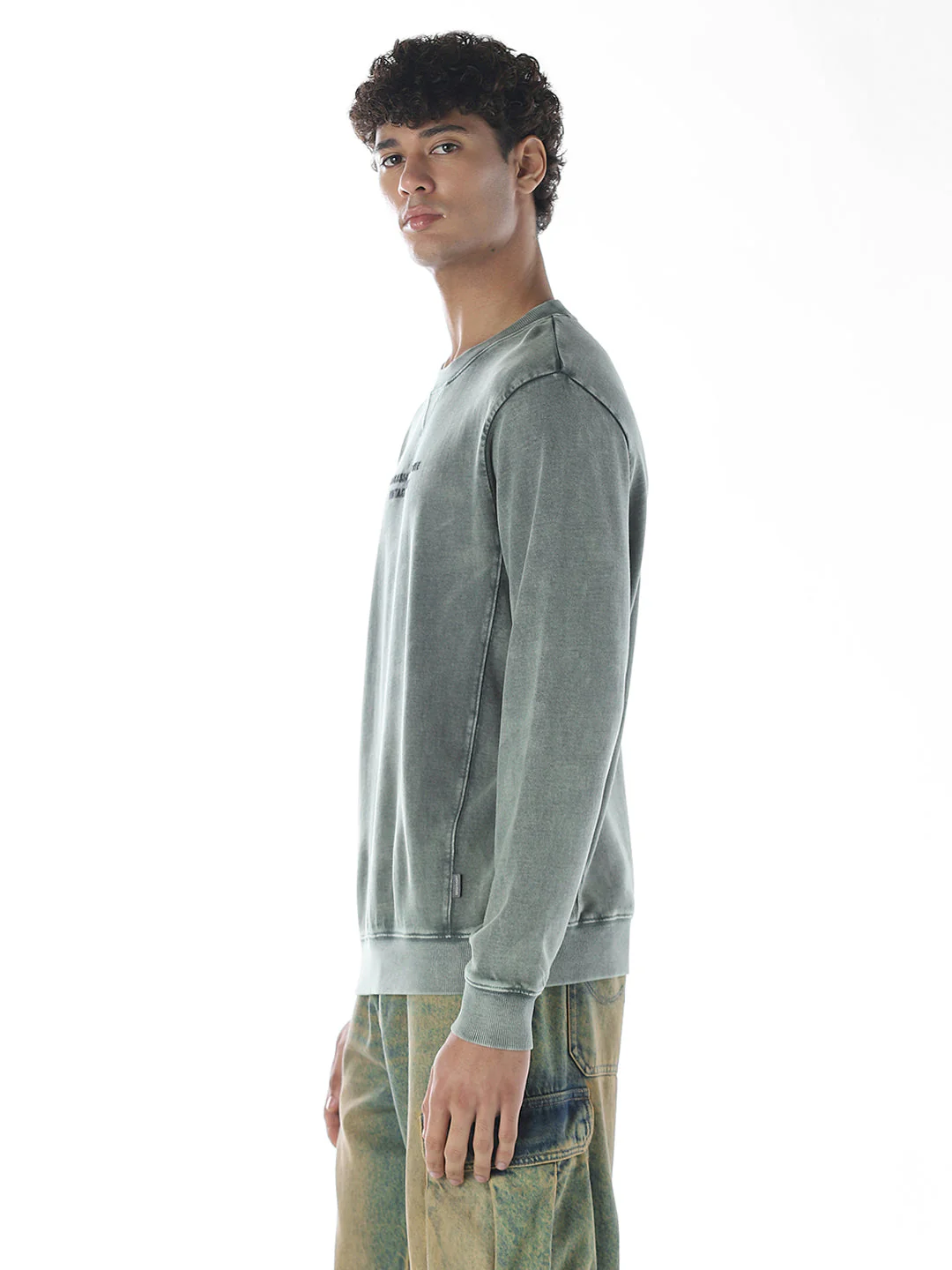 Acid Washed Crew Neck Sweatshirt - Image 3