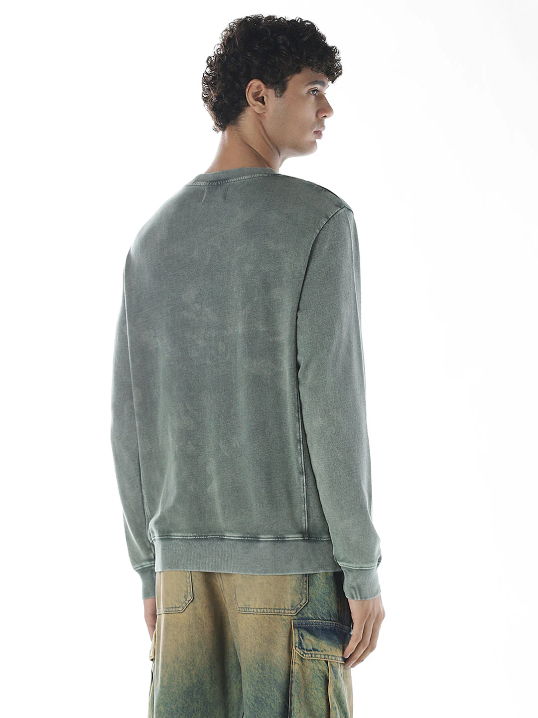Acid Washed Crew Neck Sweatshirt - Image 4