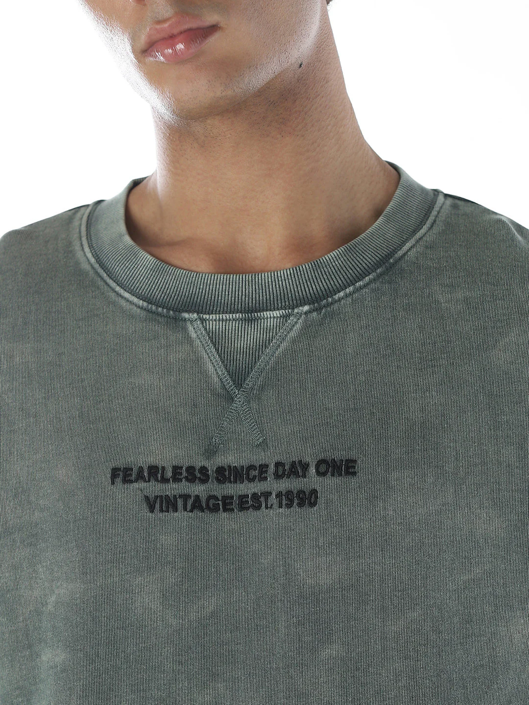 Acid Washed Crew Neck Sweatshirt - Image 5