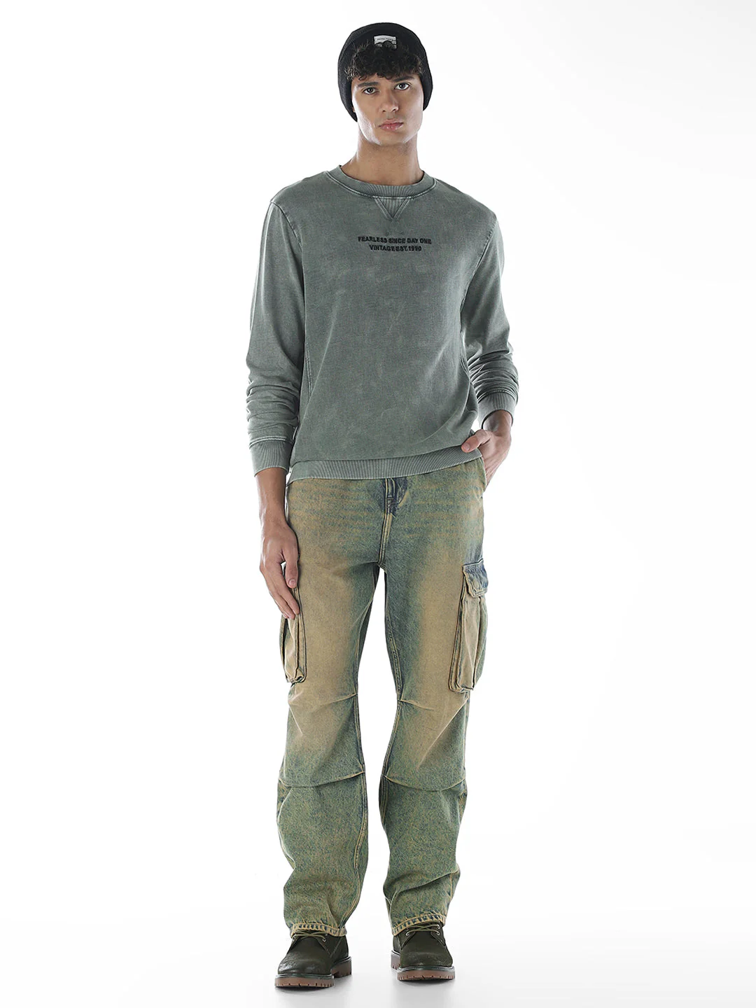Acid Washed Crew Neck Sweatshirt - Image 6