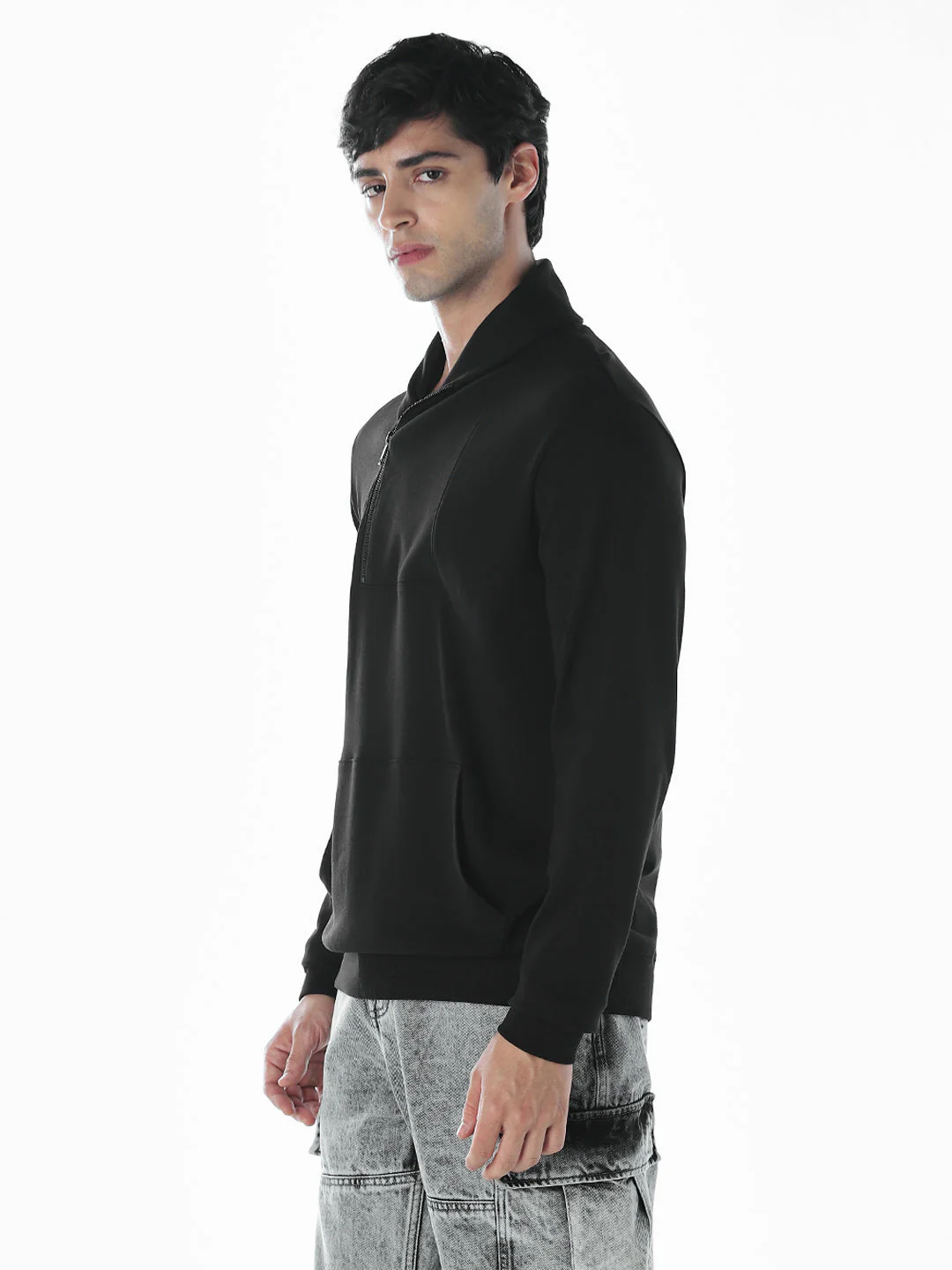 Quarter-Zip Oversized Sweatshirt - Image 3