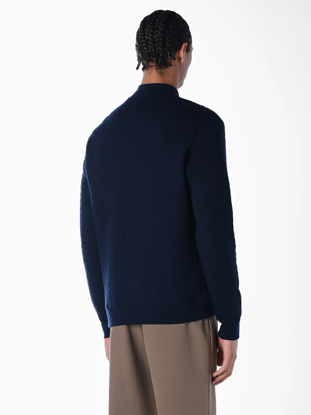 Navy Front Open Sweatshirt - Image 4