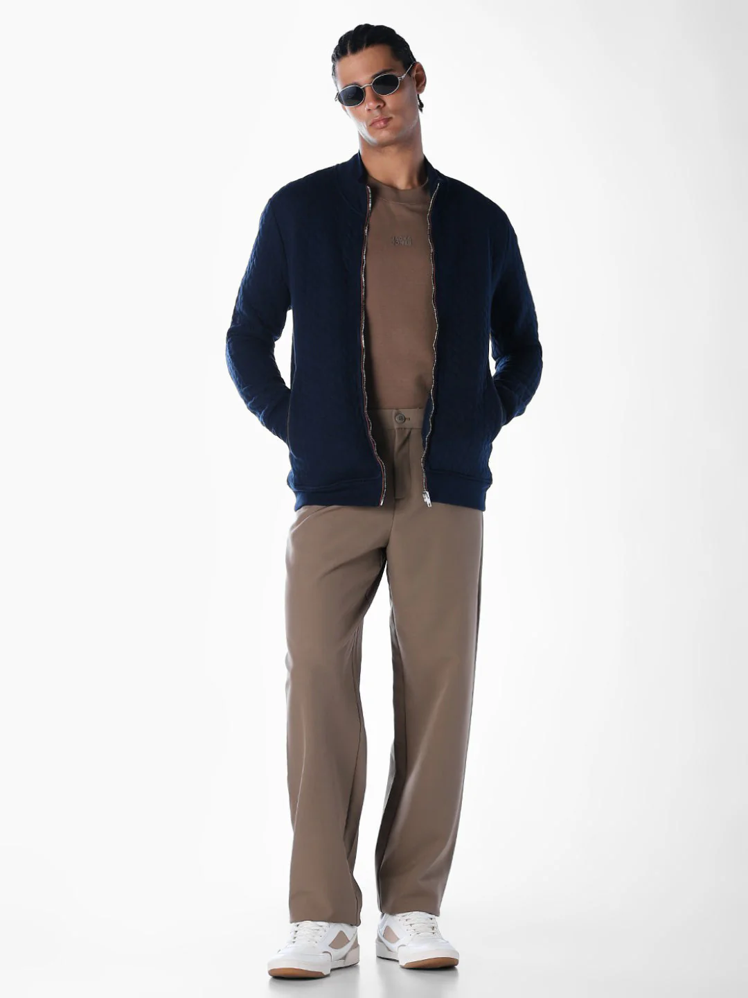 Navy Front Open Sweatshirt - Image 6
