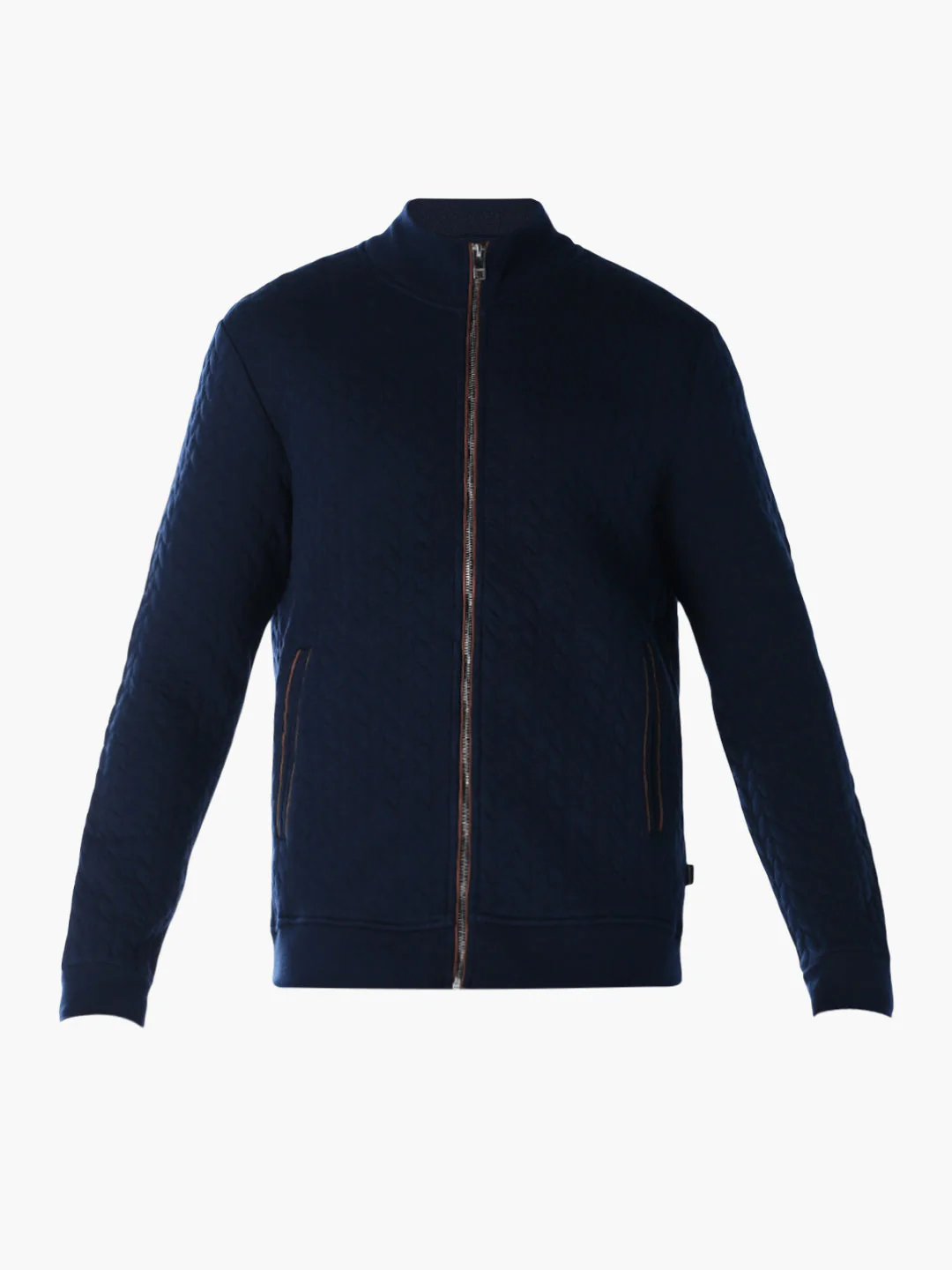 Navy Front Open Sweatshirt - Image 7