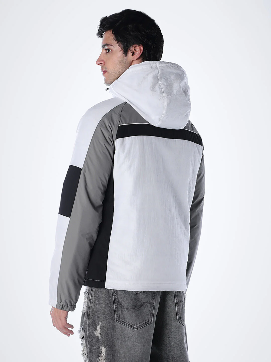 Colourblocked Nylon Hooded Jacket - Image 4