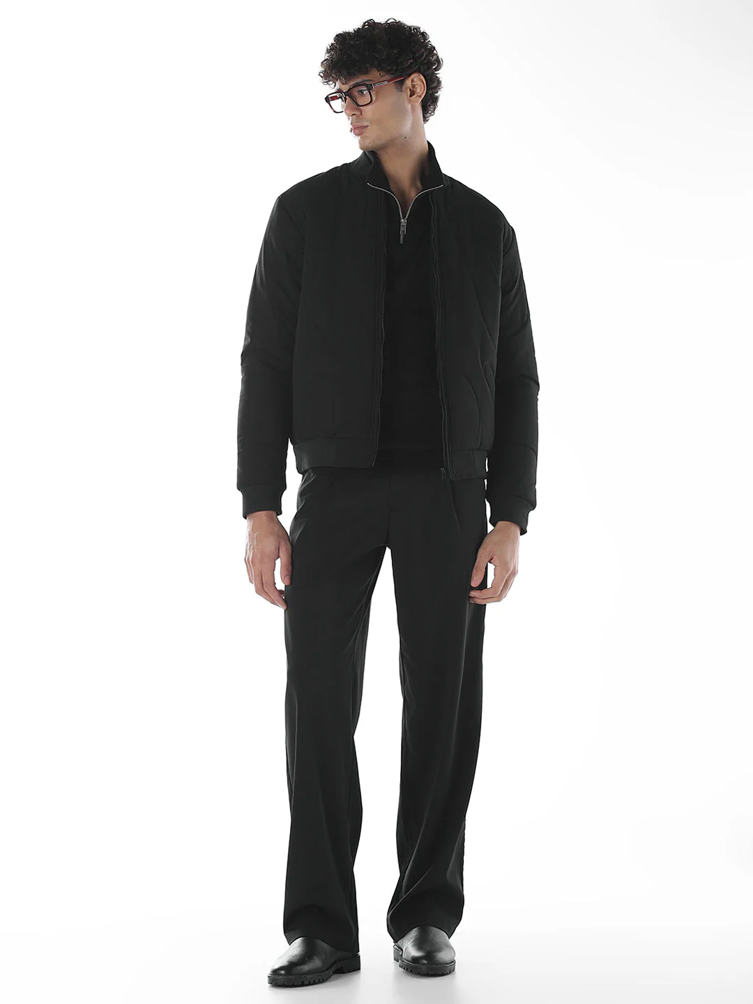 Mandarin Collar Zipped Jacket - Image 7
