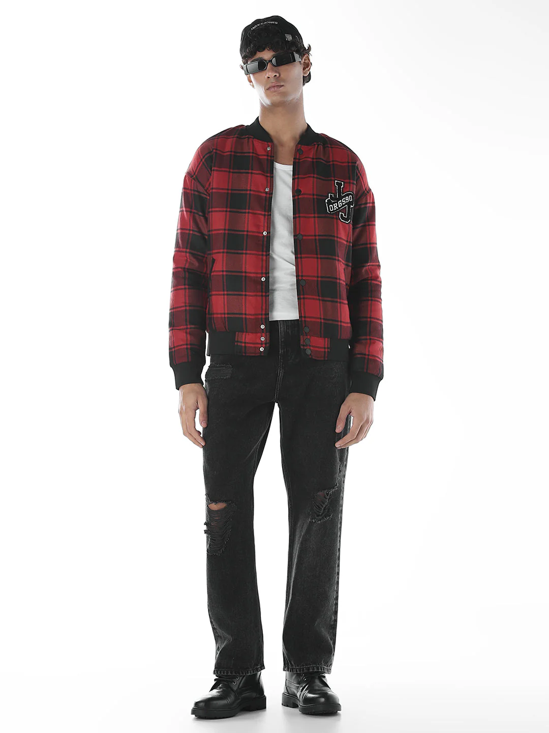 Red Check Bomber Jacket - Image 6