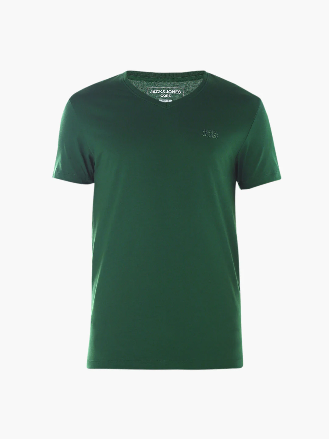 Cotton V-Neck T-shirt - Green - Image 7