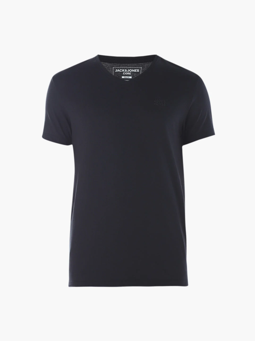 Cotton V-Neck T-shirt - Black - Image 7