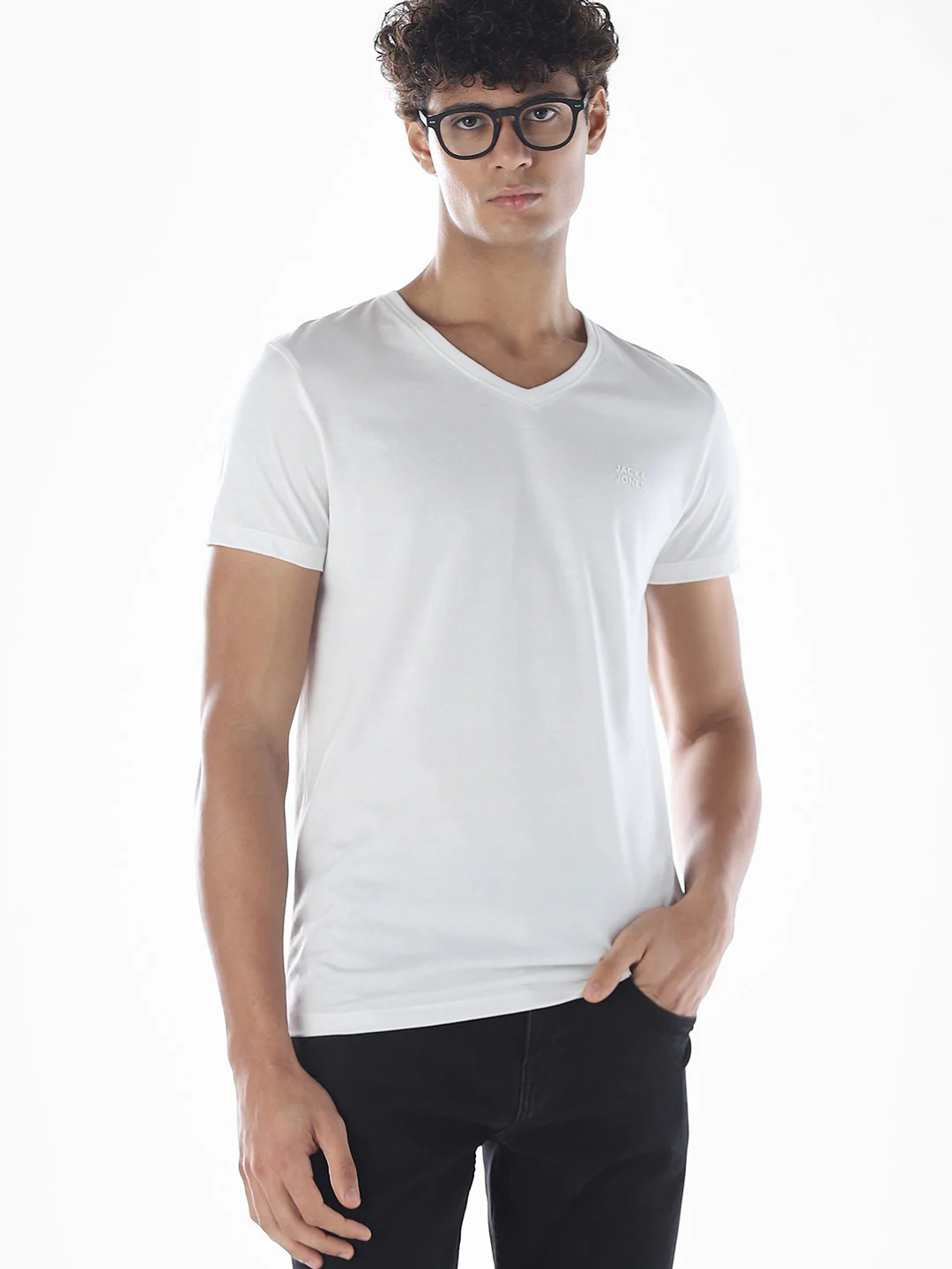 Cotton V-Neck T-shirt - White